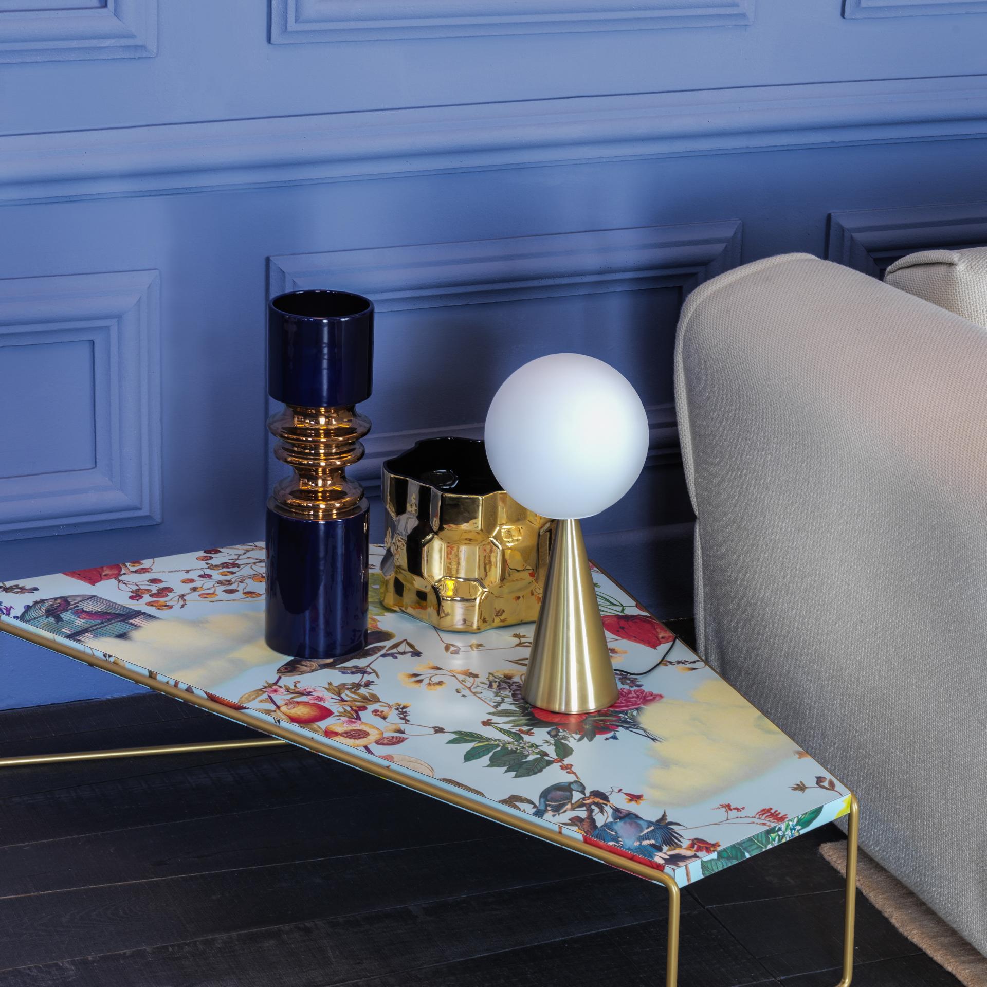 Contemporary Gio Ponti 'Bilia Mini' Table Lamp in Red and Opaline Glass for Fontana Arte For Sale