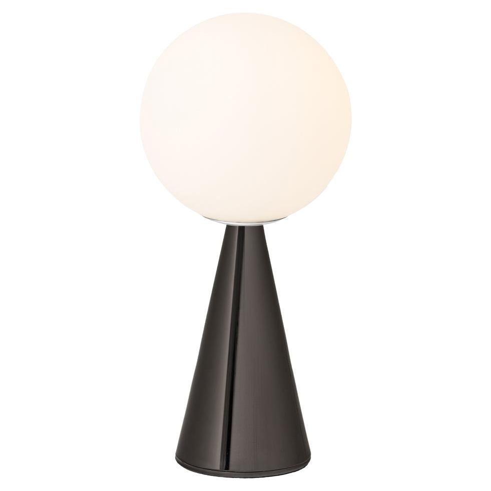 Gio Ponti 'Bilia Mini' Tischlampe in glänzendem Schwarz und Glas für Fontana Arte