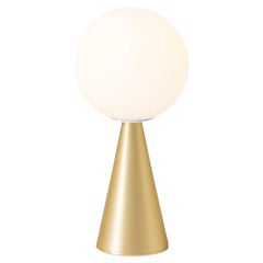 Gio Ponti Lámpara de sobremesa 'Bilia' de latón satinado y cristal opalino para Fontana Arte