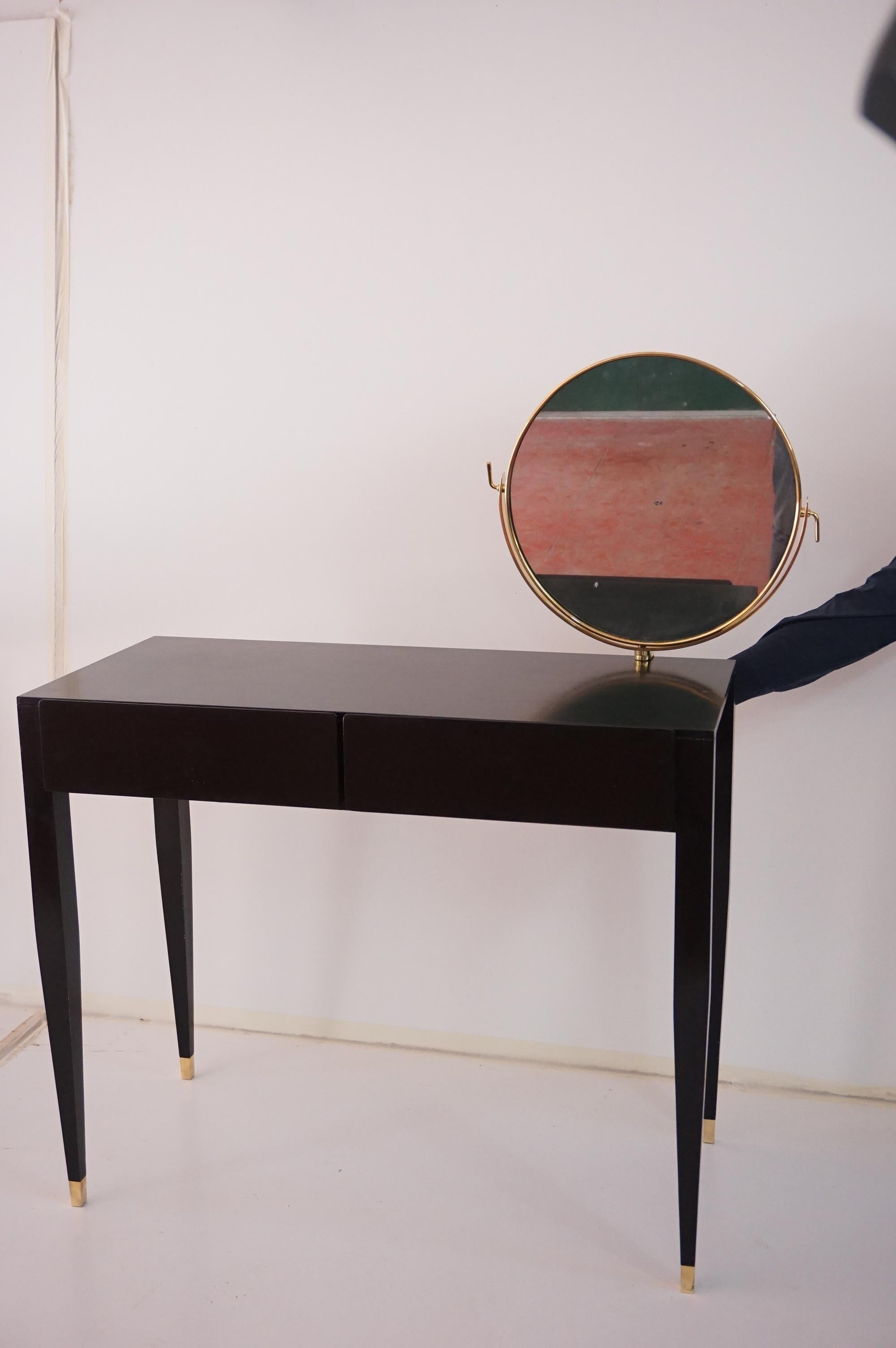 Gio Ponti black lacquered console vanity table  from Hotel Royal, 1955 For Sale 6
