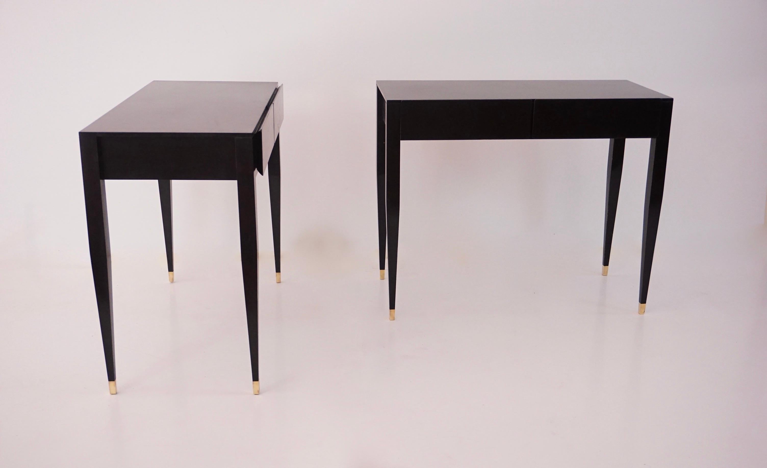 Gio Ponti black lacquered console vanity table  from Hotel Royal, 1955 For Sale 8