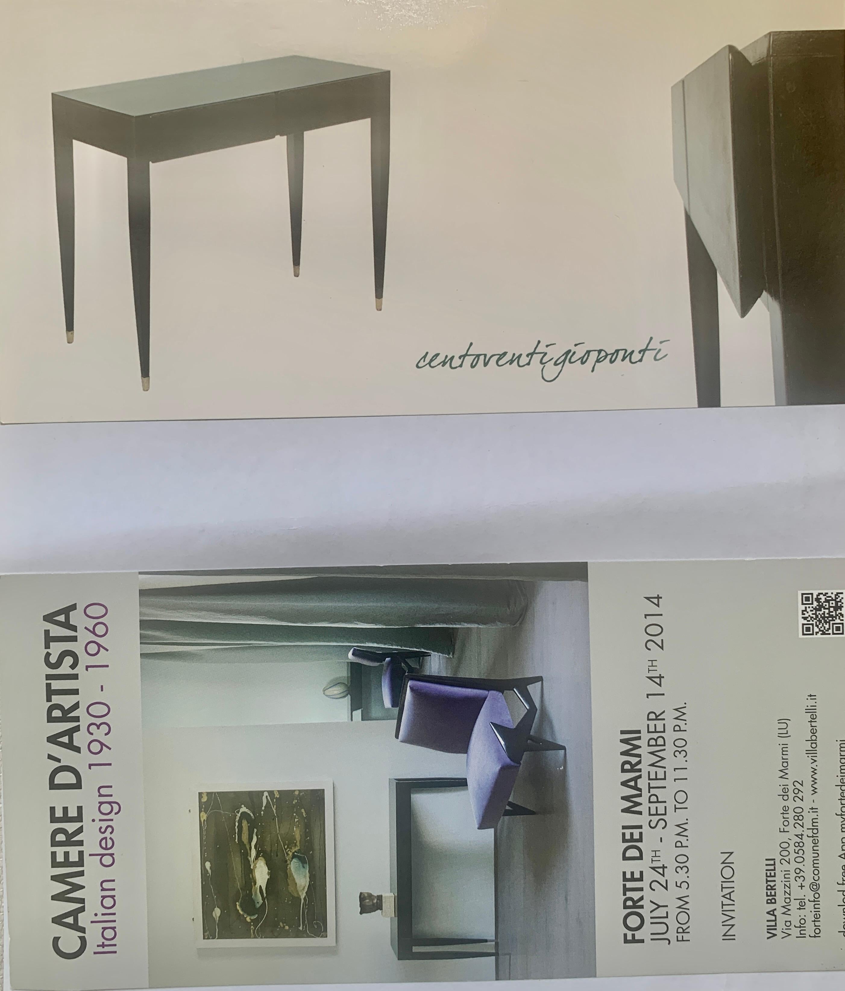 Gio Ponti black lacquered console vanity table  from Hotel Royal, 1955 For Sale 9