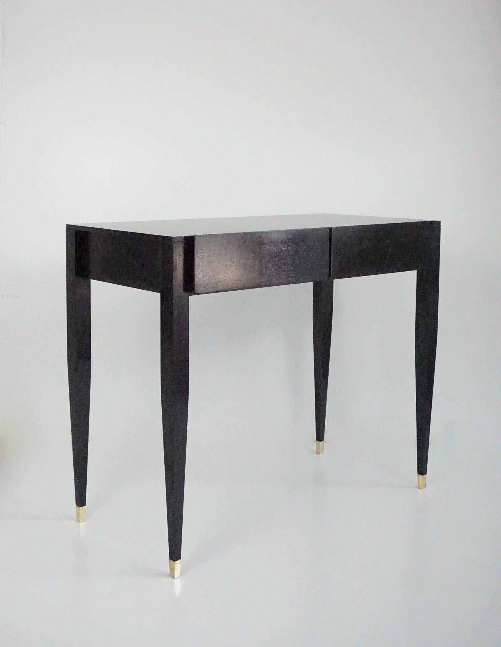 Italian Gio Ponti black lacquered console vanity table  from Hotel Royal, 1955 For Sale
