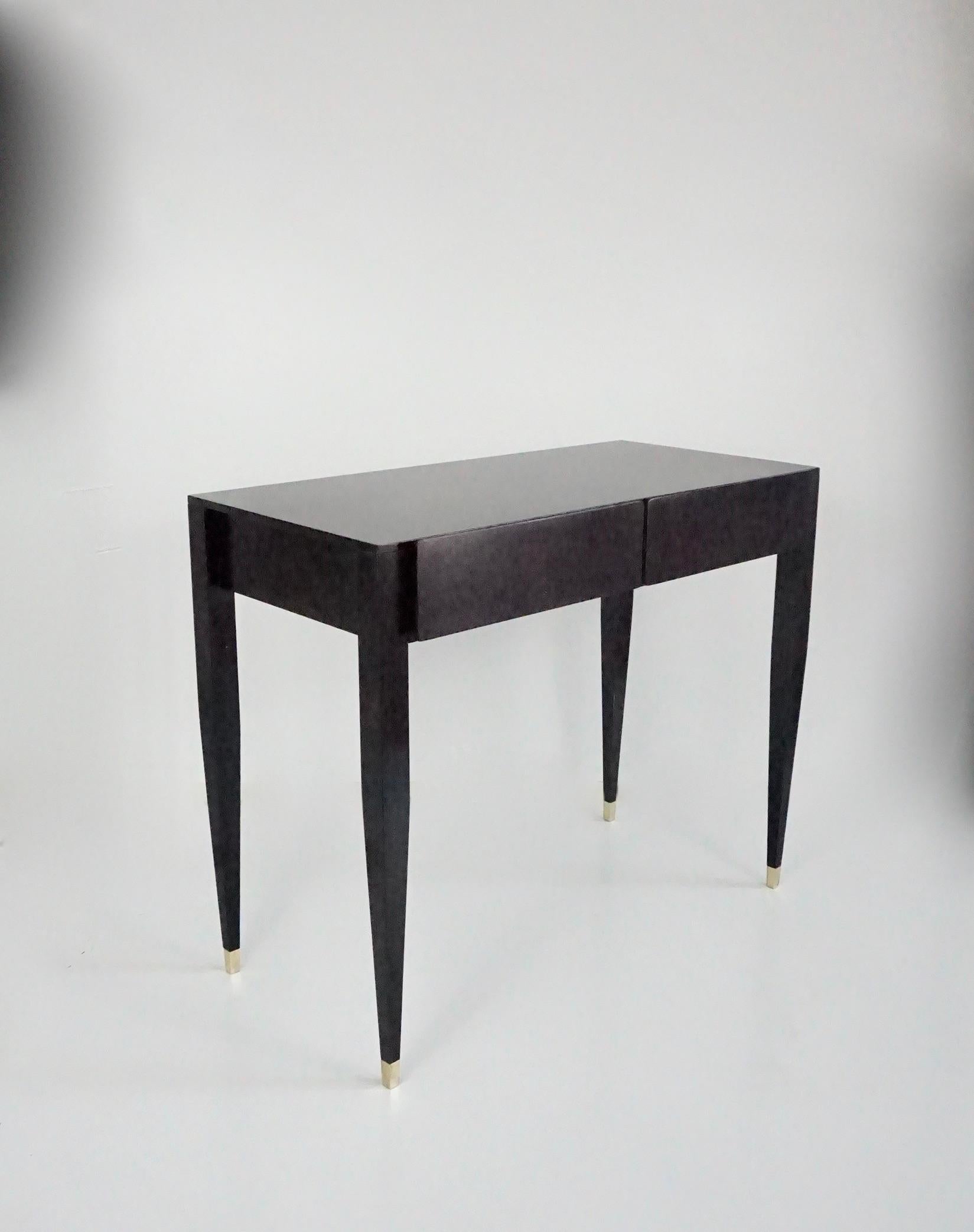 Gio Ponti black lacquered console vanity table  from Hotel Royal, 1955 In Good Condition For Sale In Rome, IT