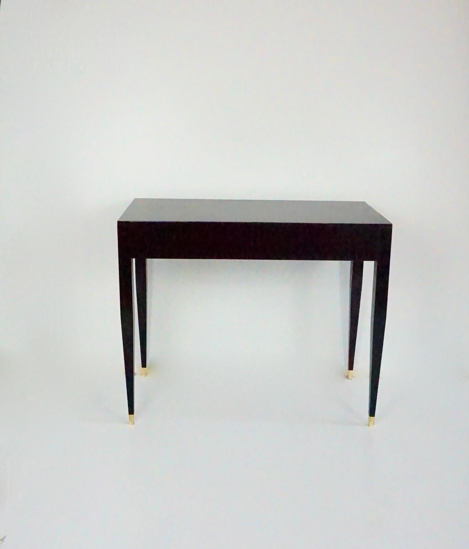 Mid-20th Century Gio Ponti black lacquered console vanity table  from Hotel Royal, 1955 For Sale