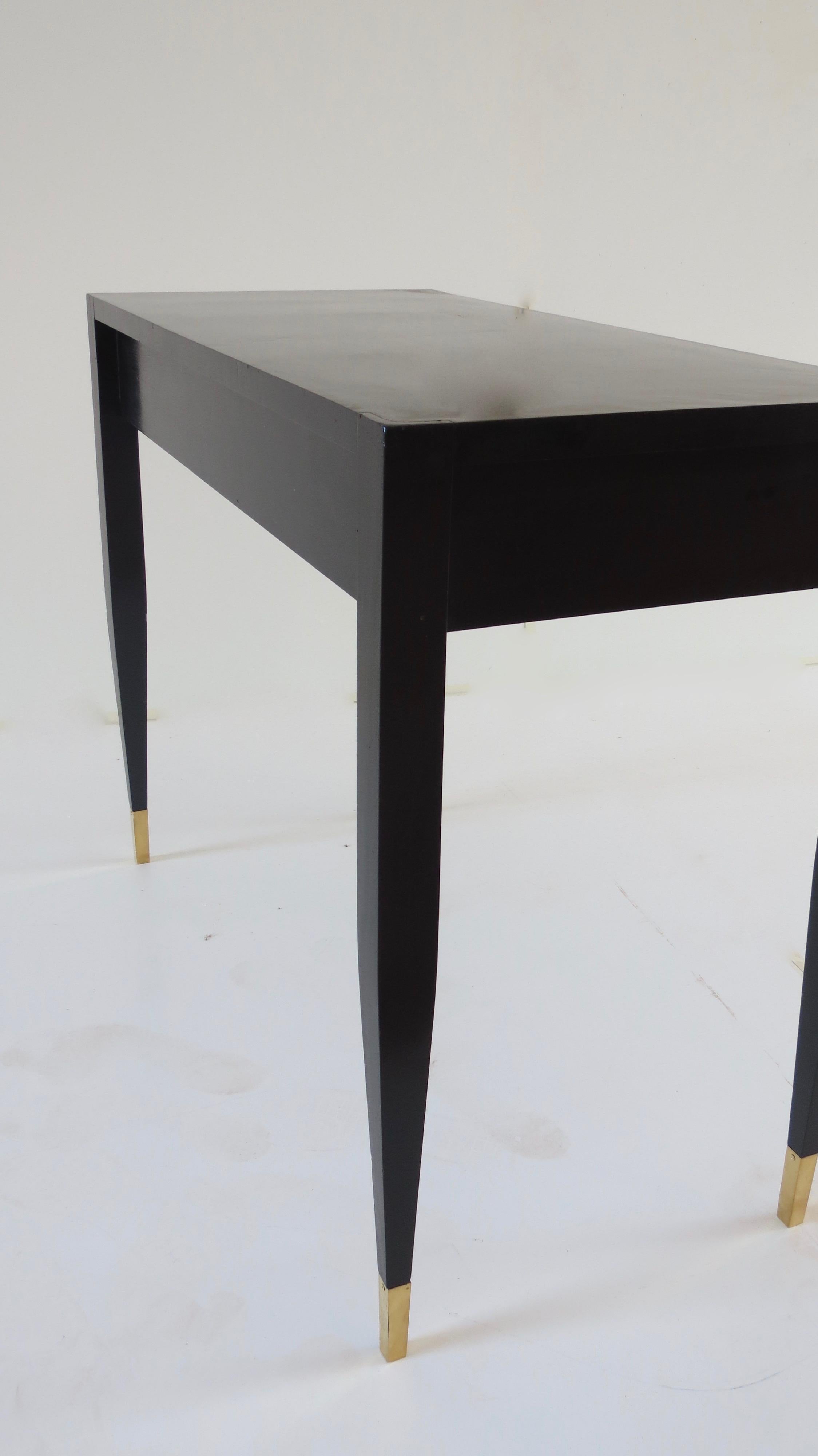 Gio Ponti Black Lacquered Vanity Desk Table Two Drawers from Hotel PdP Roma 1965 3