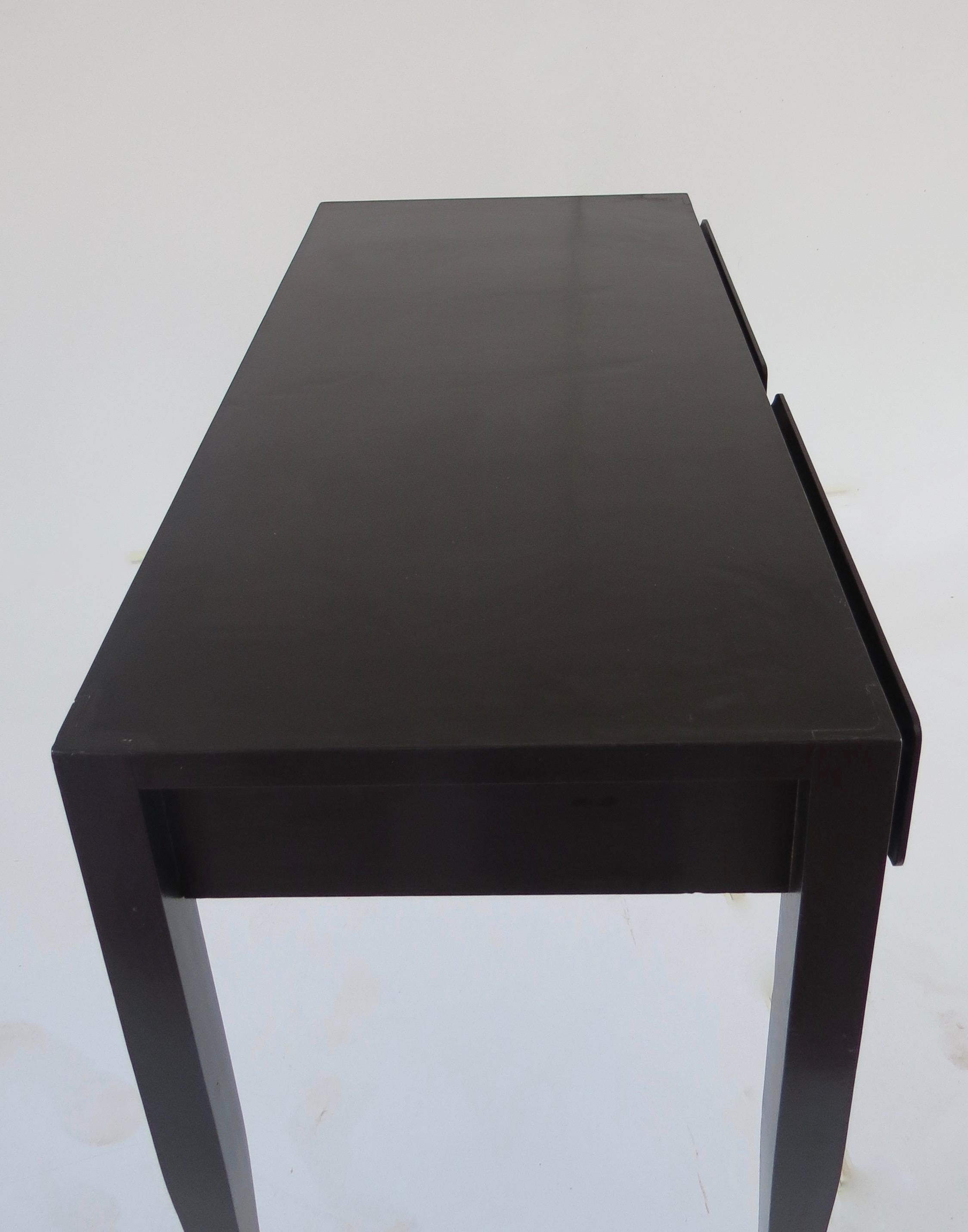 Italian Gio Ponti Black Lacquered Vanity Desk Table Two Drawers from Hotel PdP Roma 1965
