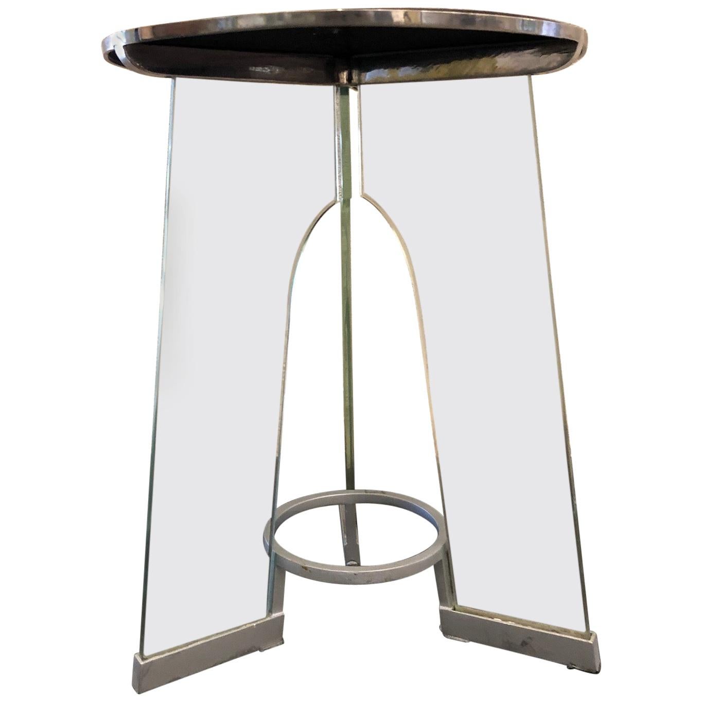 Gio Ponti Black Vitrolite Tempered Glass Occasional Table for Fontana Arte, 1932 For Sale
