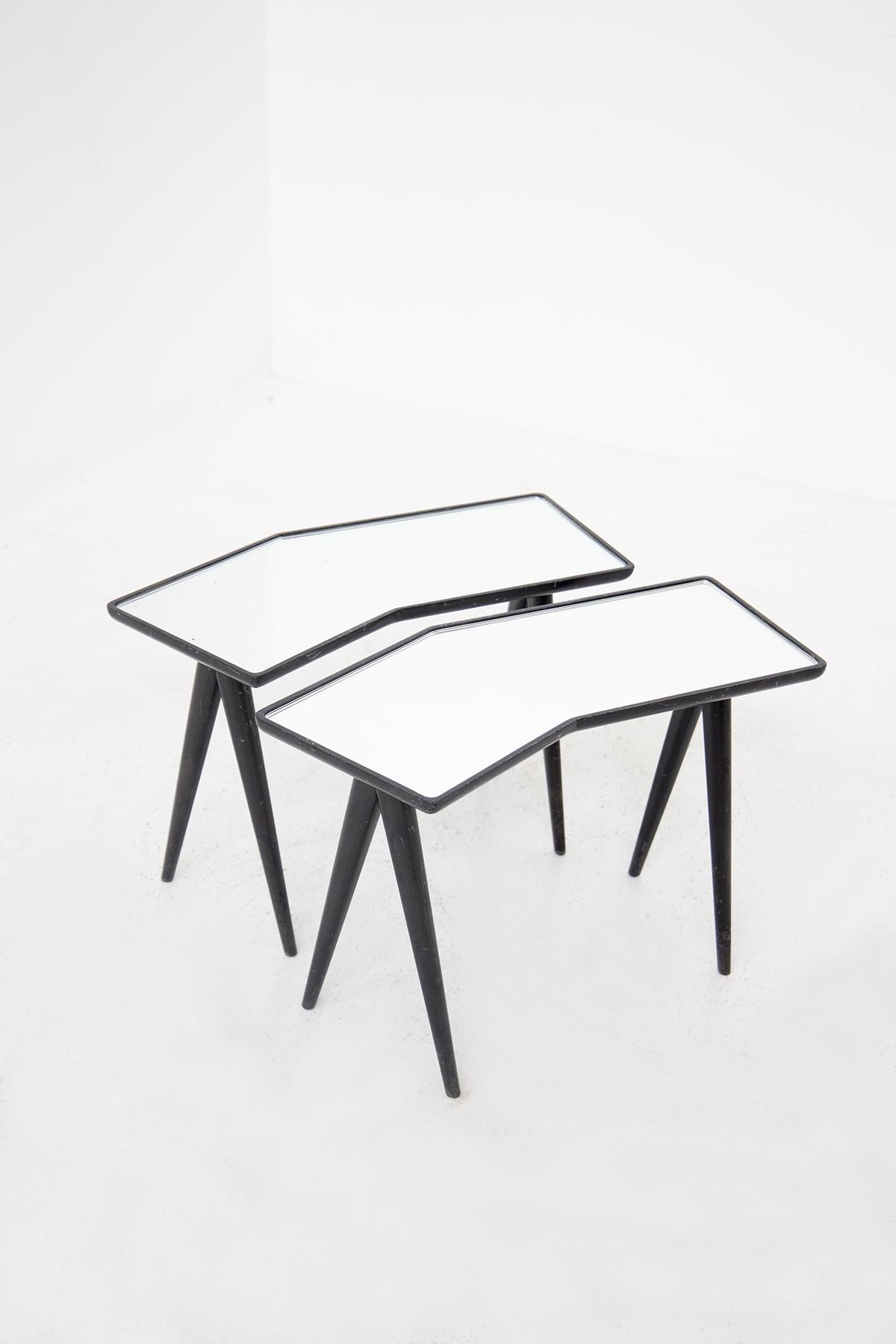 Gio Ponti Black Wood Coffee Tables for Fontana Arte 3