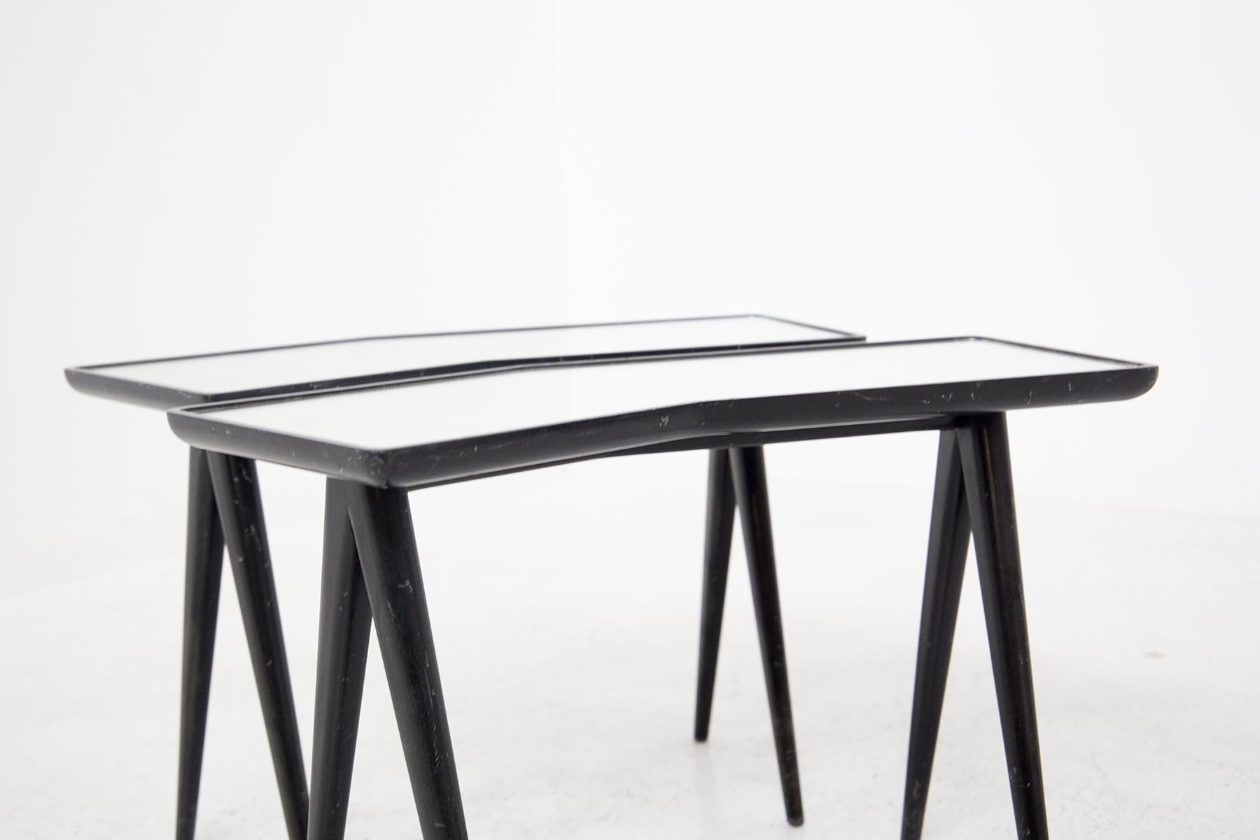 Gio Ponti Black Wood Coffee Tables for Fontana Arte 1