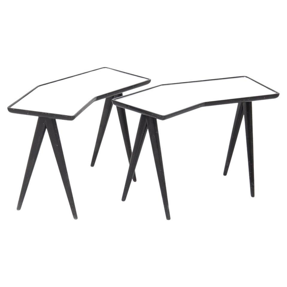 Gio Ponti Black Wood Coffee Tables for Fontana Arte