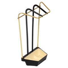 Gio Ponti Brass and Enameled Metal Umbrella Stand, Italy, 1950s