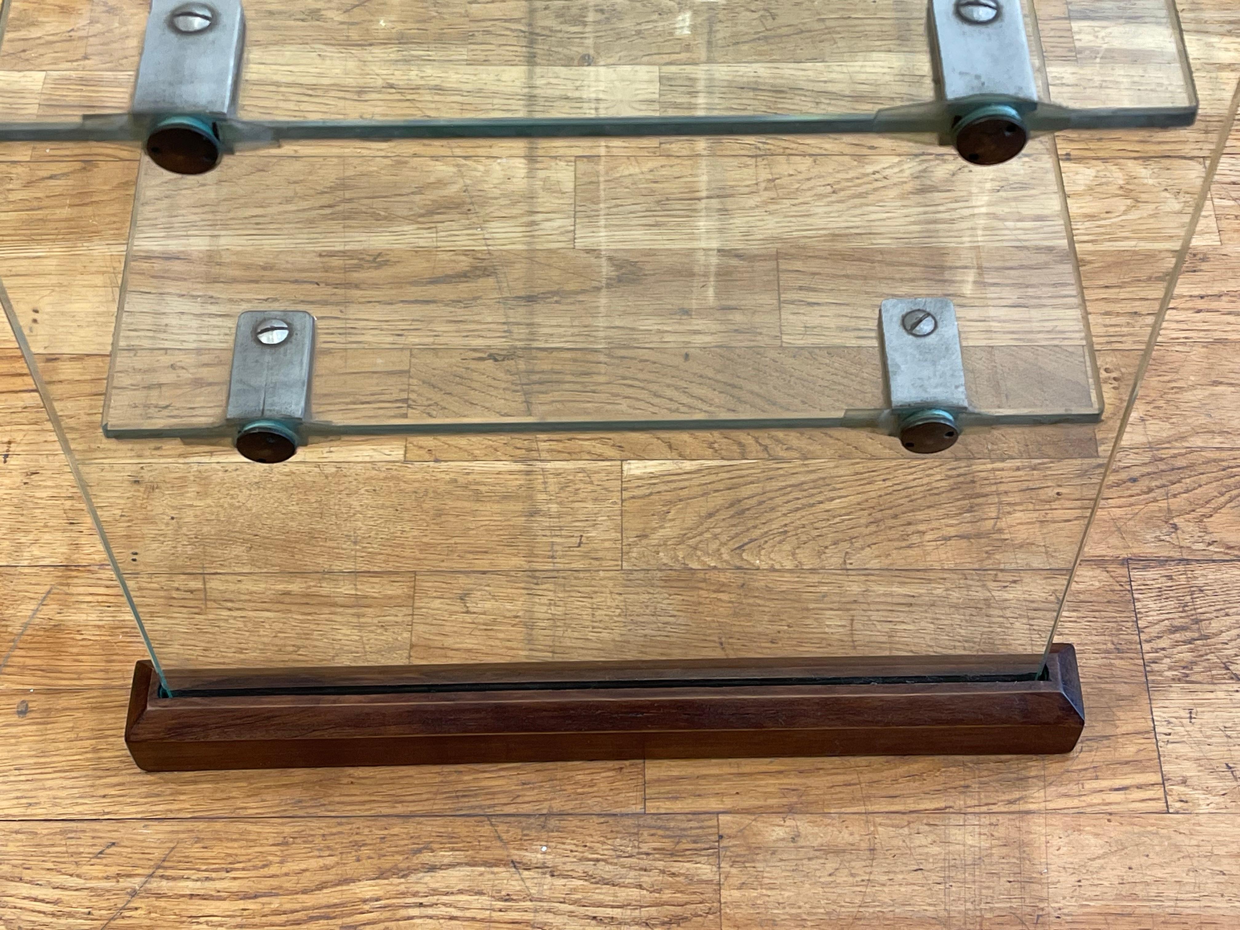 Brass GIO PONTI, Exceptionnal brass and glass shelf, Circa 1939 For Sale