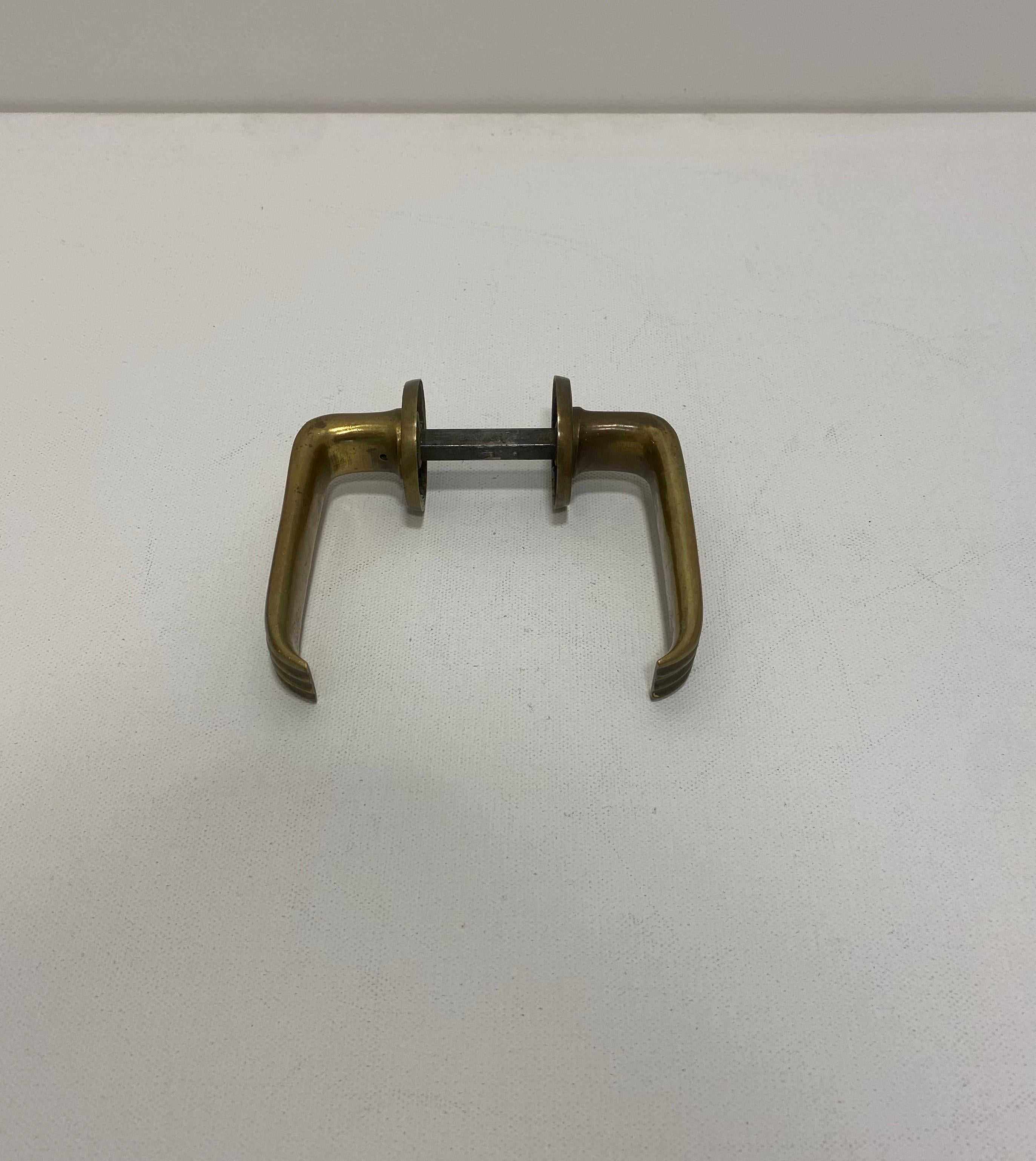 Gio Ponti Brass Door Handle Art Deco 1930s Italian Midcentury Architecture 1940s For Sale 2