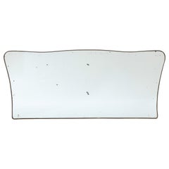 Gio Ponti Brass Horizontal Over-Mantle Brass Framed Mirror