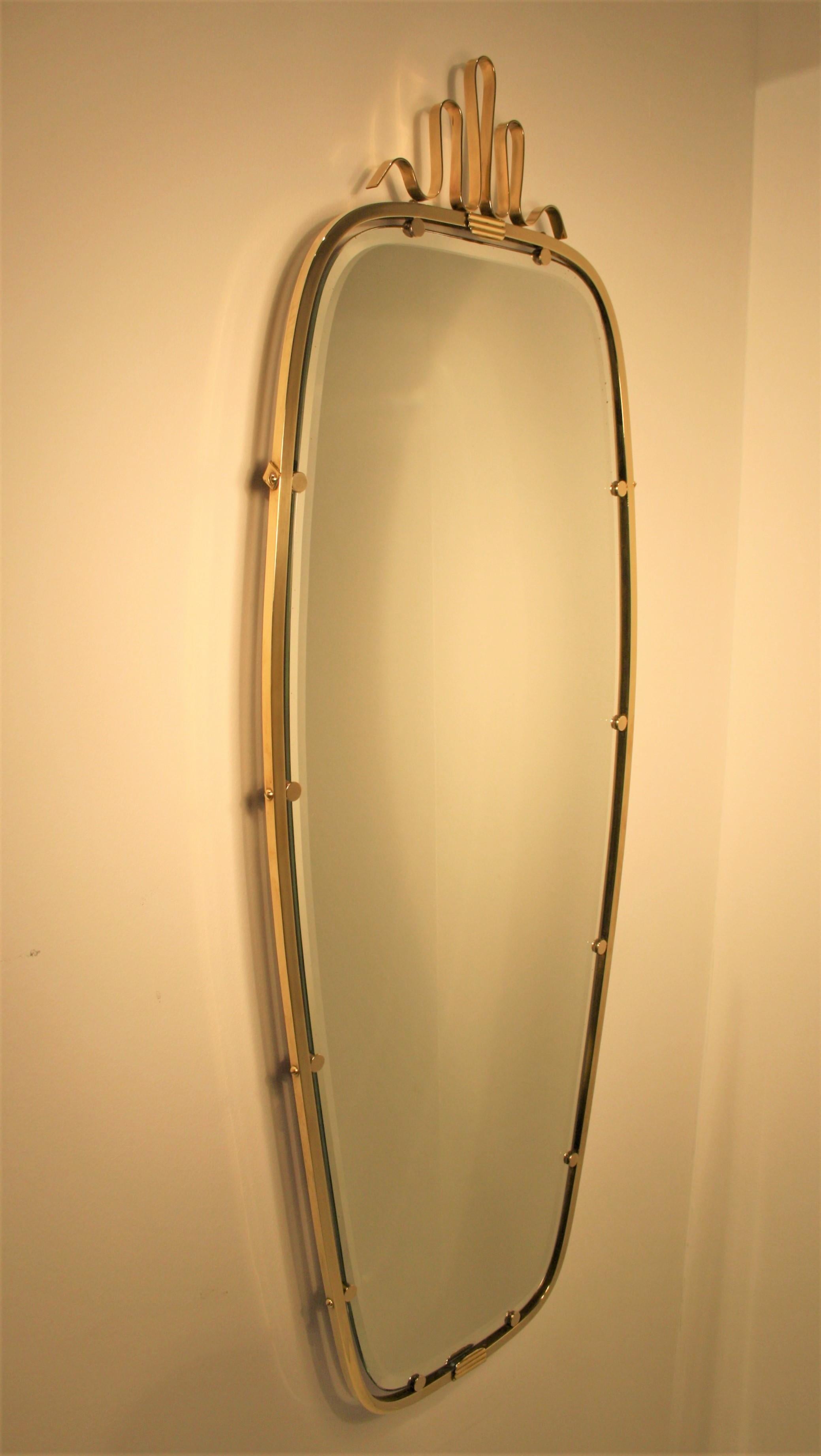 Gio Ponti Brass Mirror, 1930s In Good Condition In Belgium, BE