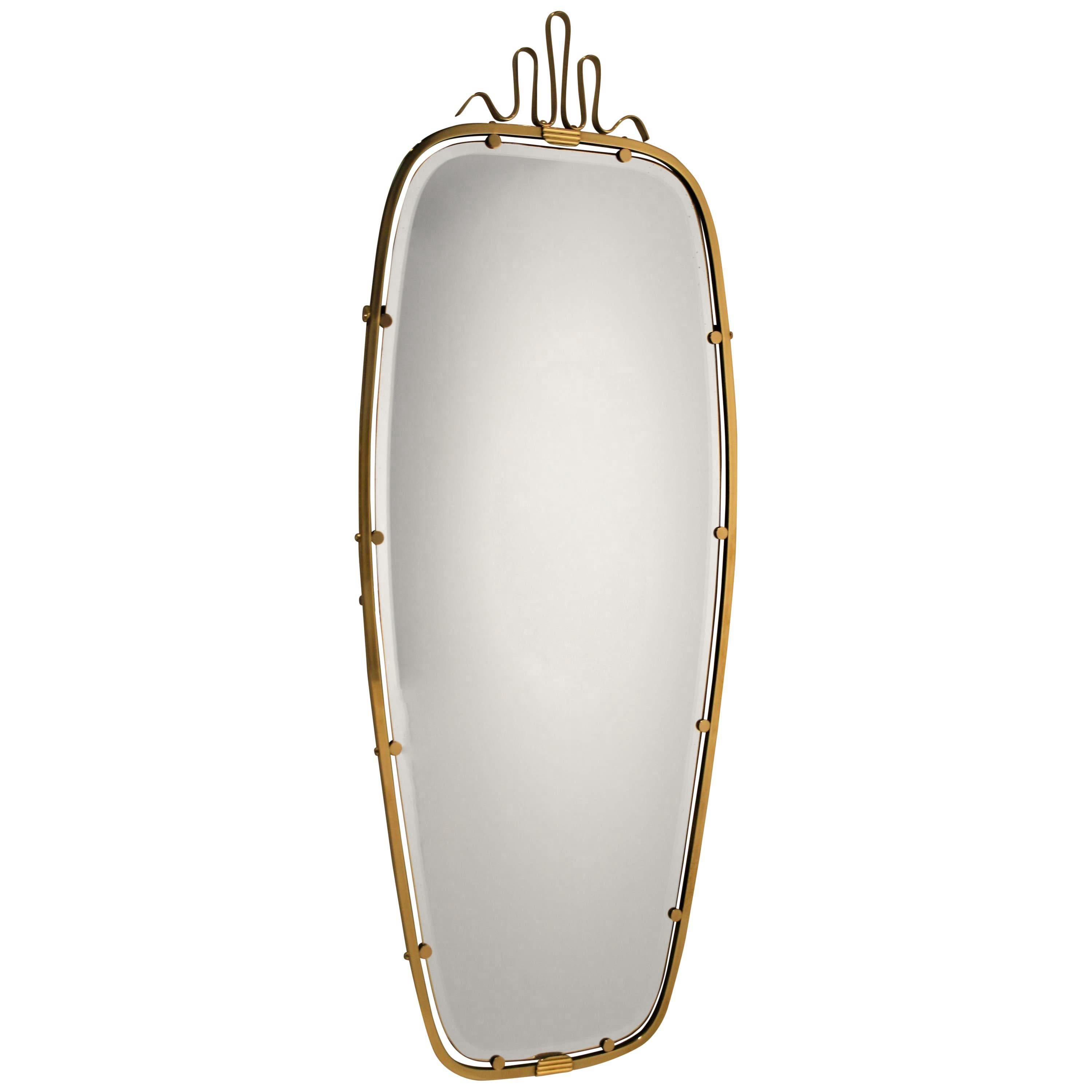 Gio Ponti Brass Mirror, 1930s
