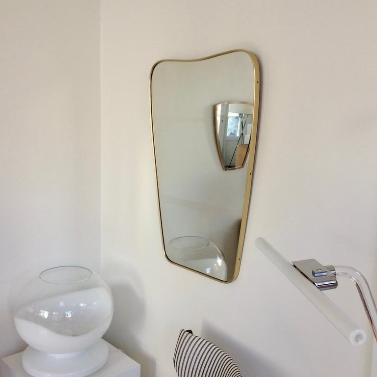 Mid-20th Century Gio Ponti Brass Mirror, circa 1950, Italy For Sale