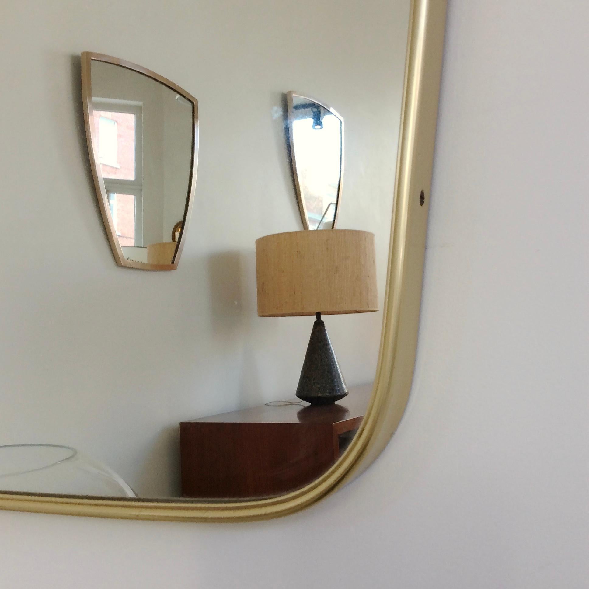 Gio Ponti Brass Mirror, circa 1950, Italy 2