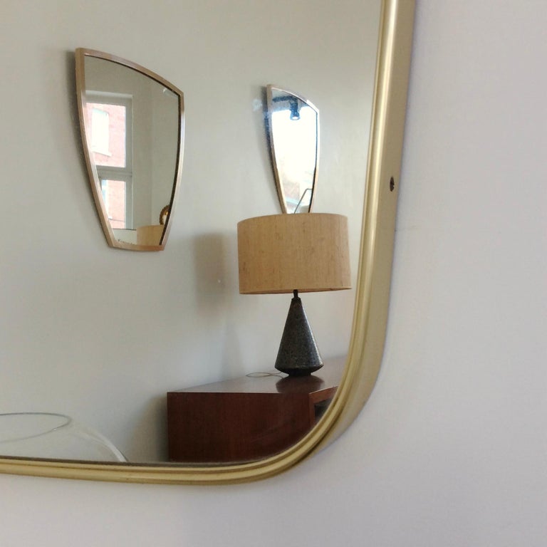 Gio Ponti Brass Mirror, circa 1950, Italy For Sale 2