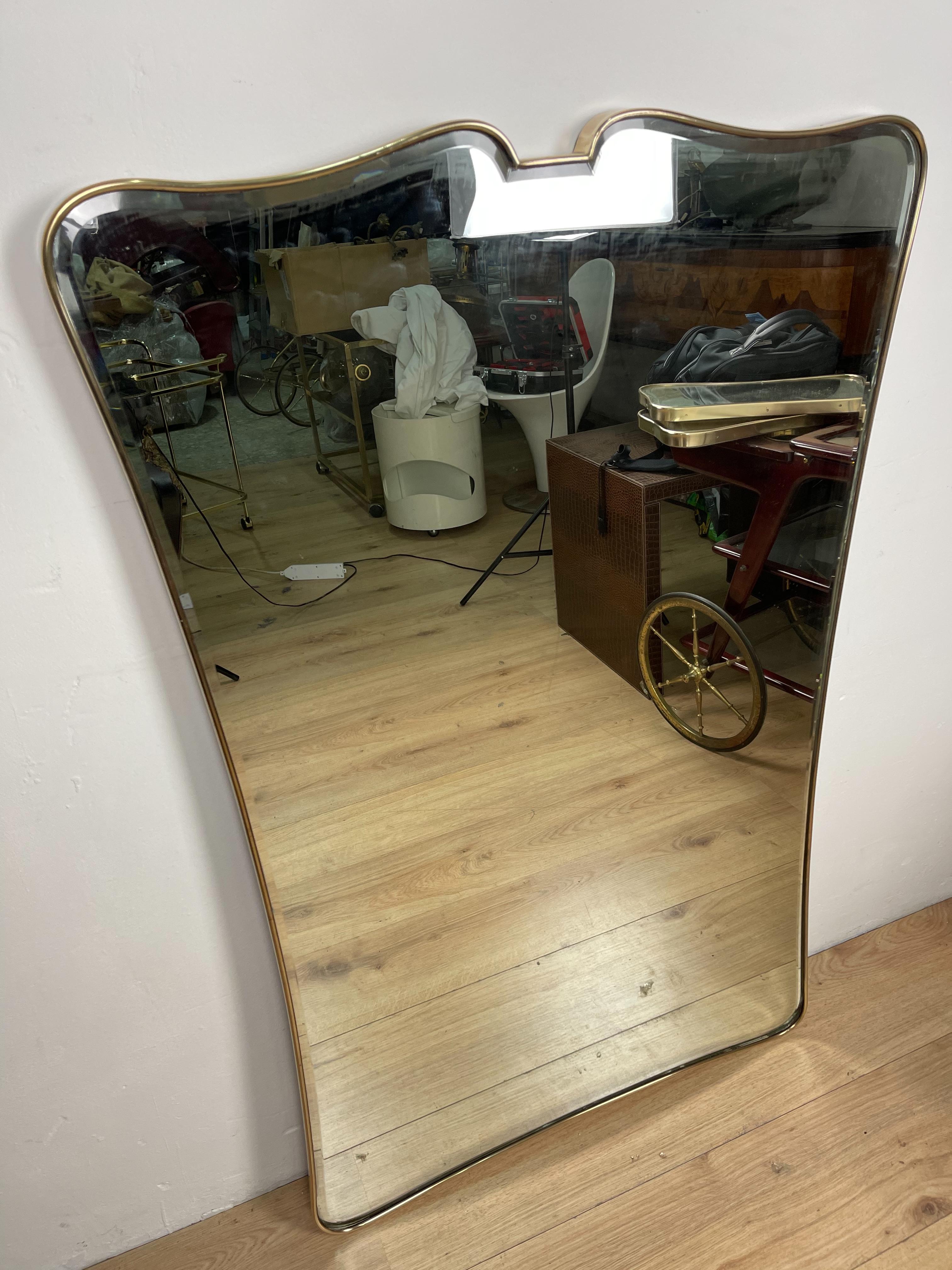 Mid-20th Century Gio Ponti Brass Mirror