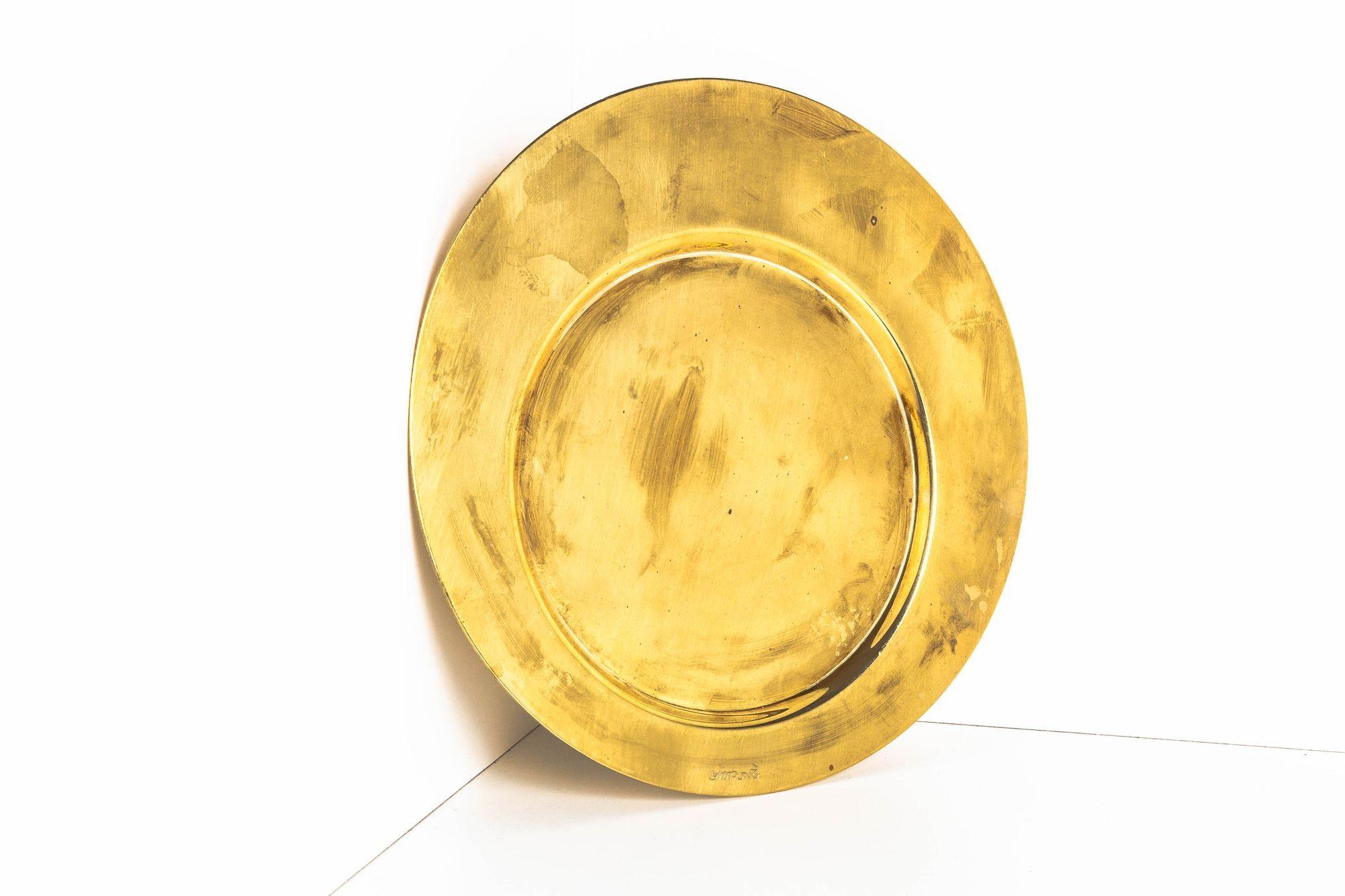 Mid-Century Modern Gio Ponti Brass Plate by Cleto Munari For Sale