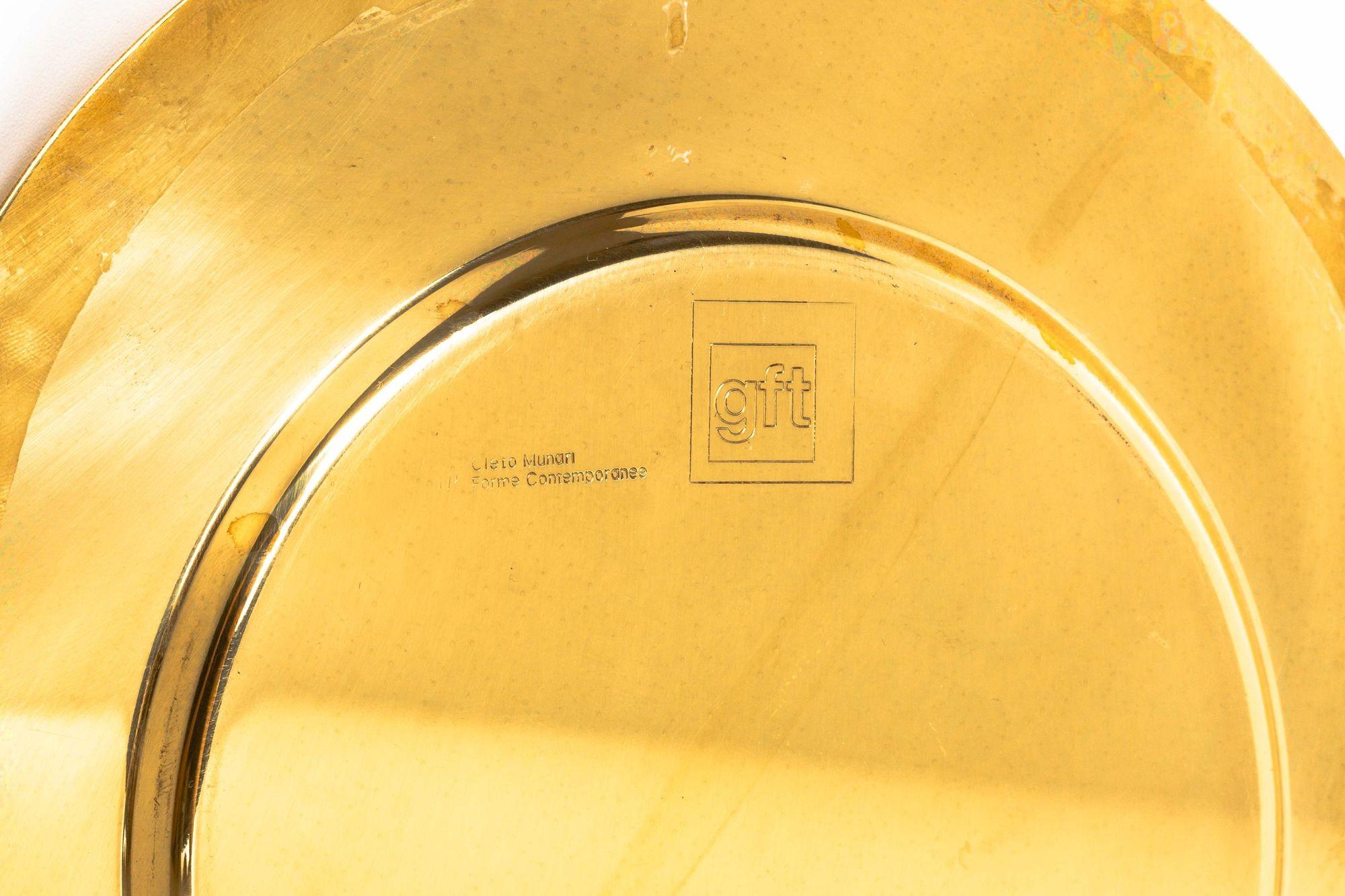 Machine-Made Gio Ponti Brass Plate by Cleto Munari For Sale