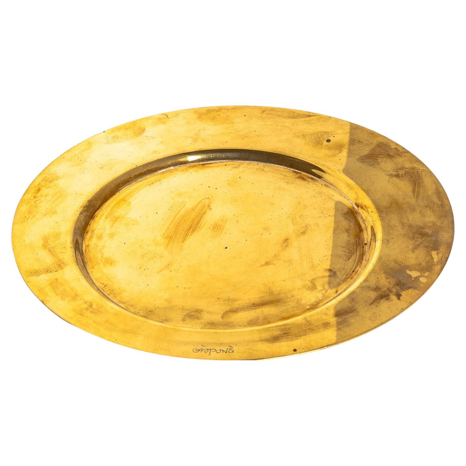 Gio Ponti Brass Plate by Cleto Munari For Sale