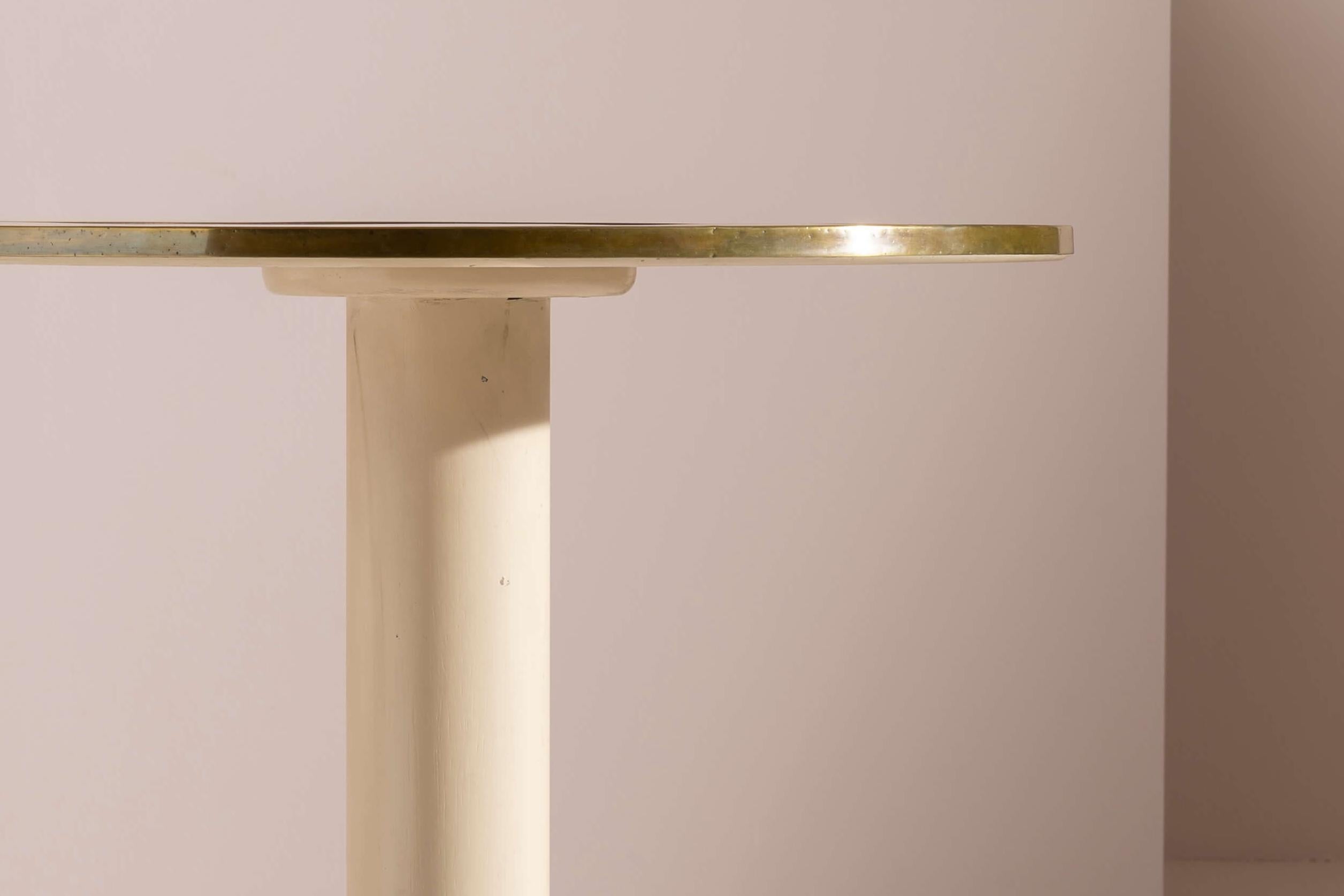 Gio Ponti brass, wood, and linoleum side table for the Oceania ship, Italy, 1952 In condizioni buone in vendita a Chiavari, Liguria