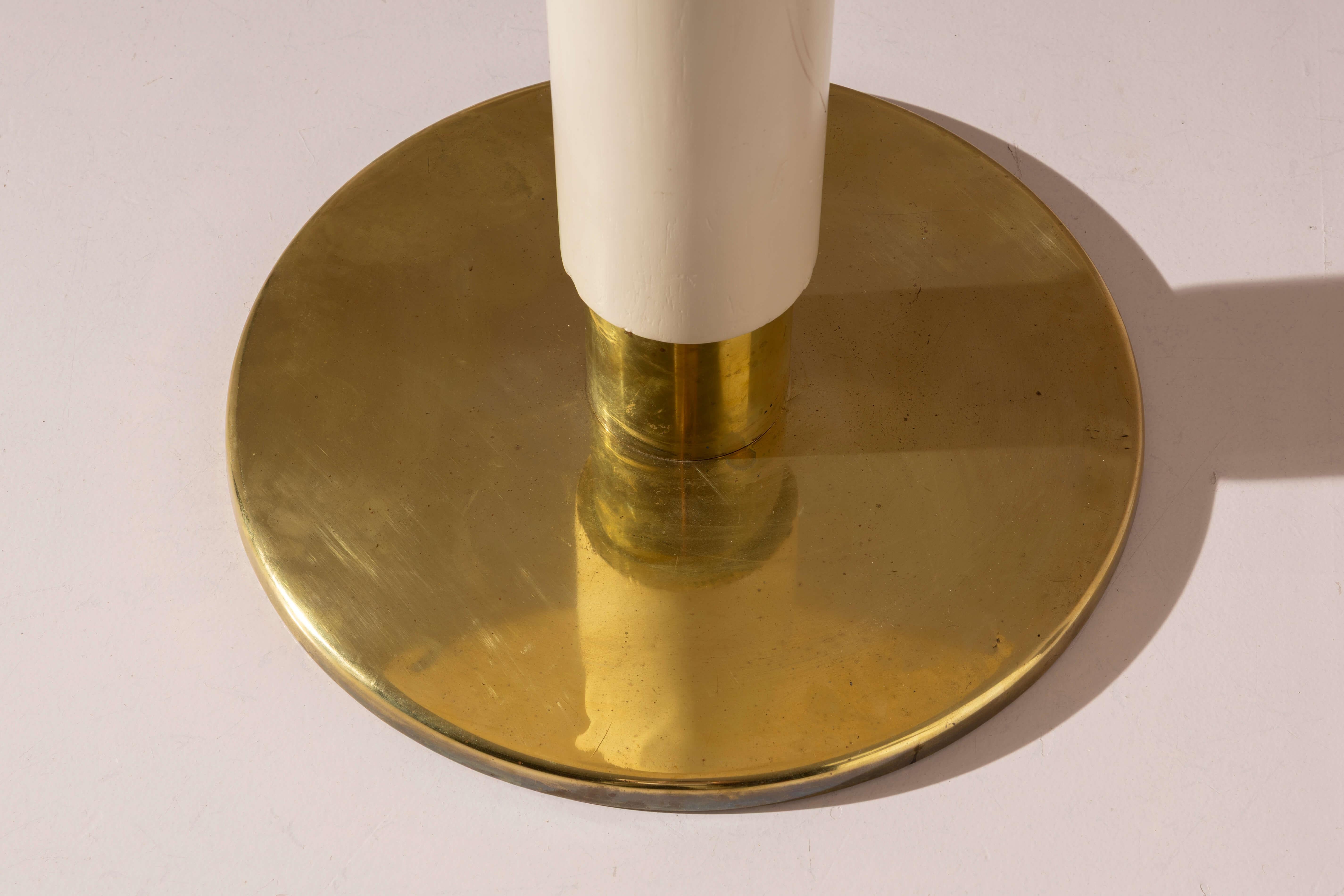 Gio Ponti brass, wood, and linoleum side table for the Oceania ship, Italy, 1952 in vendita 1