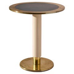 Gio Ponti brass, wood, and linoleum side table for the Oceania ship, Italy, 1952