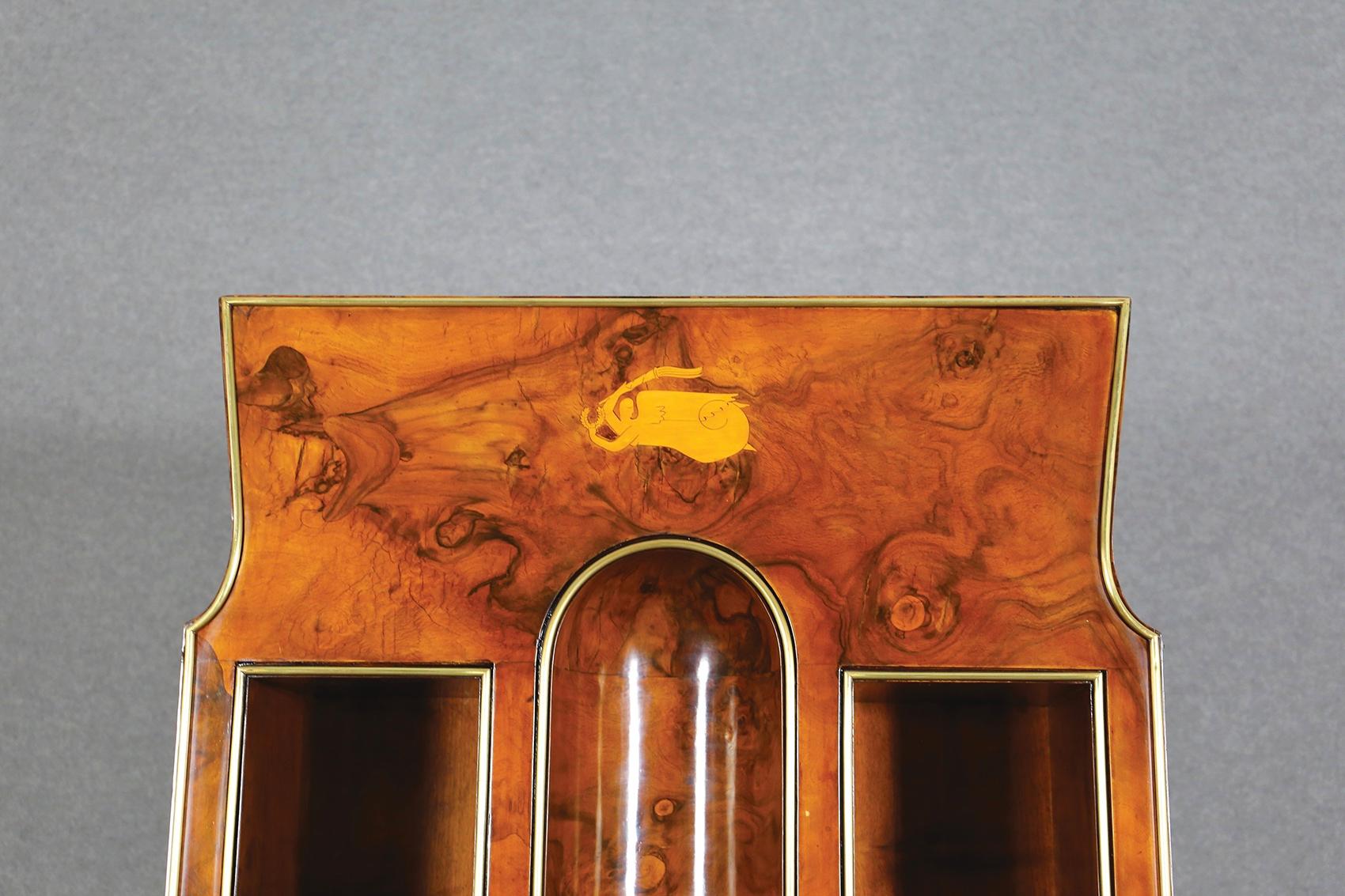 Art Deco Gio Ponti Briarwood Bookcase for Opera Omnia by Gabriele D'Annunzio, Certified
