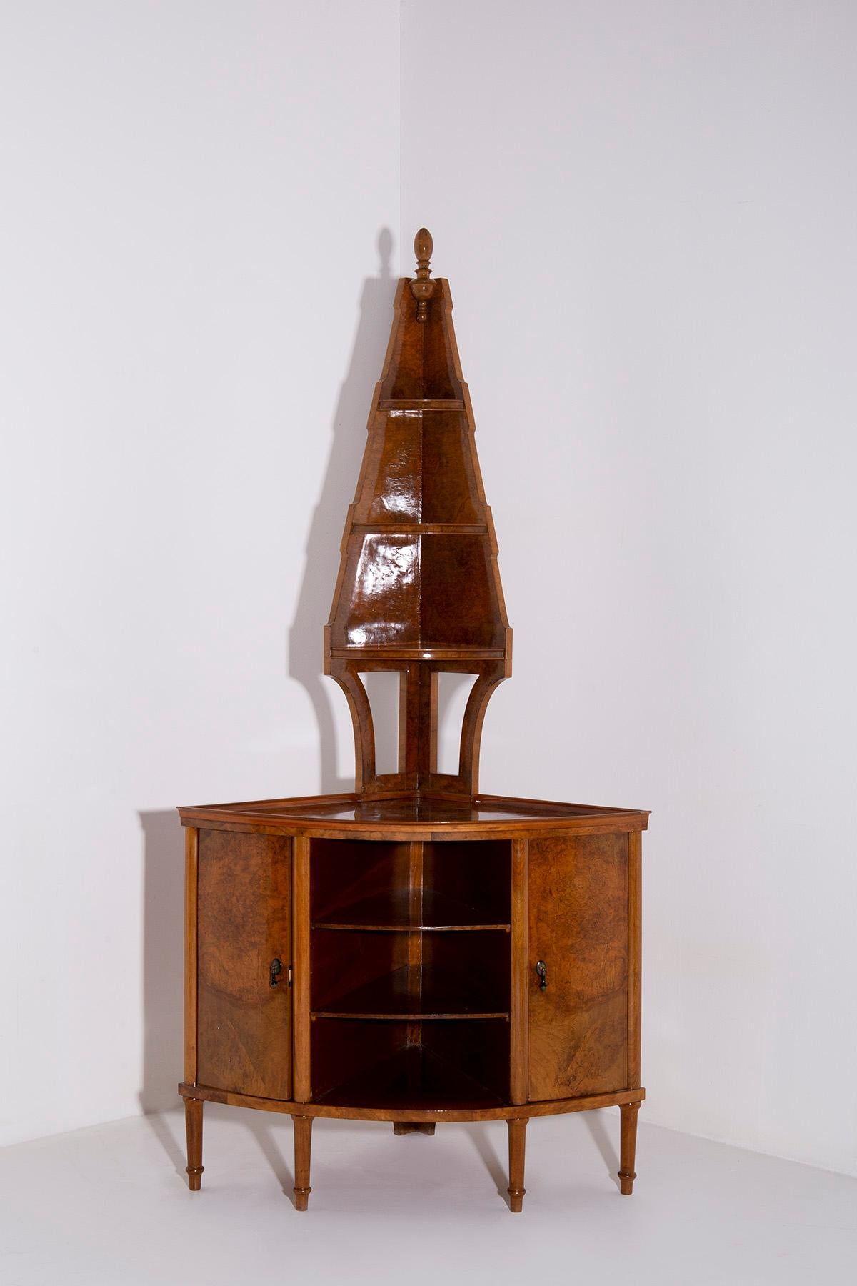 Mid-20th Century Gio Ponti briarwood corner cabinet, with certified For Sale