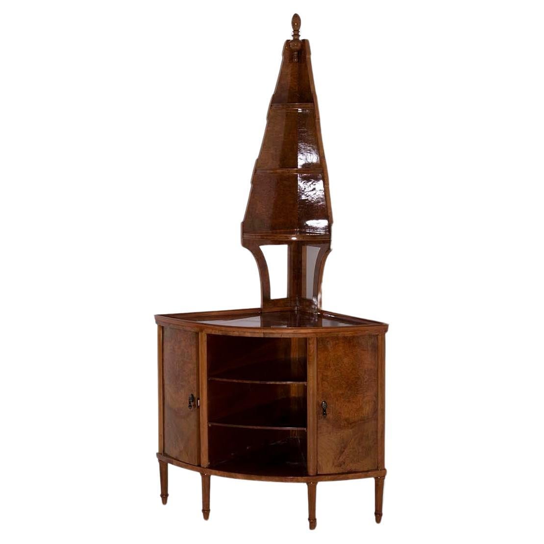 Gio Ponti briarwood corner cabinet, with certified For Sale