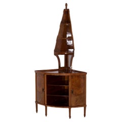 Vintage Gio Ponti briarwood corner cabinet, with certified