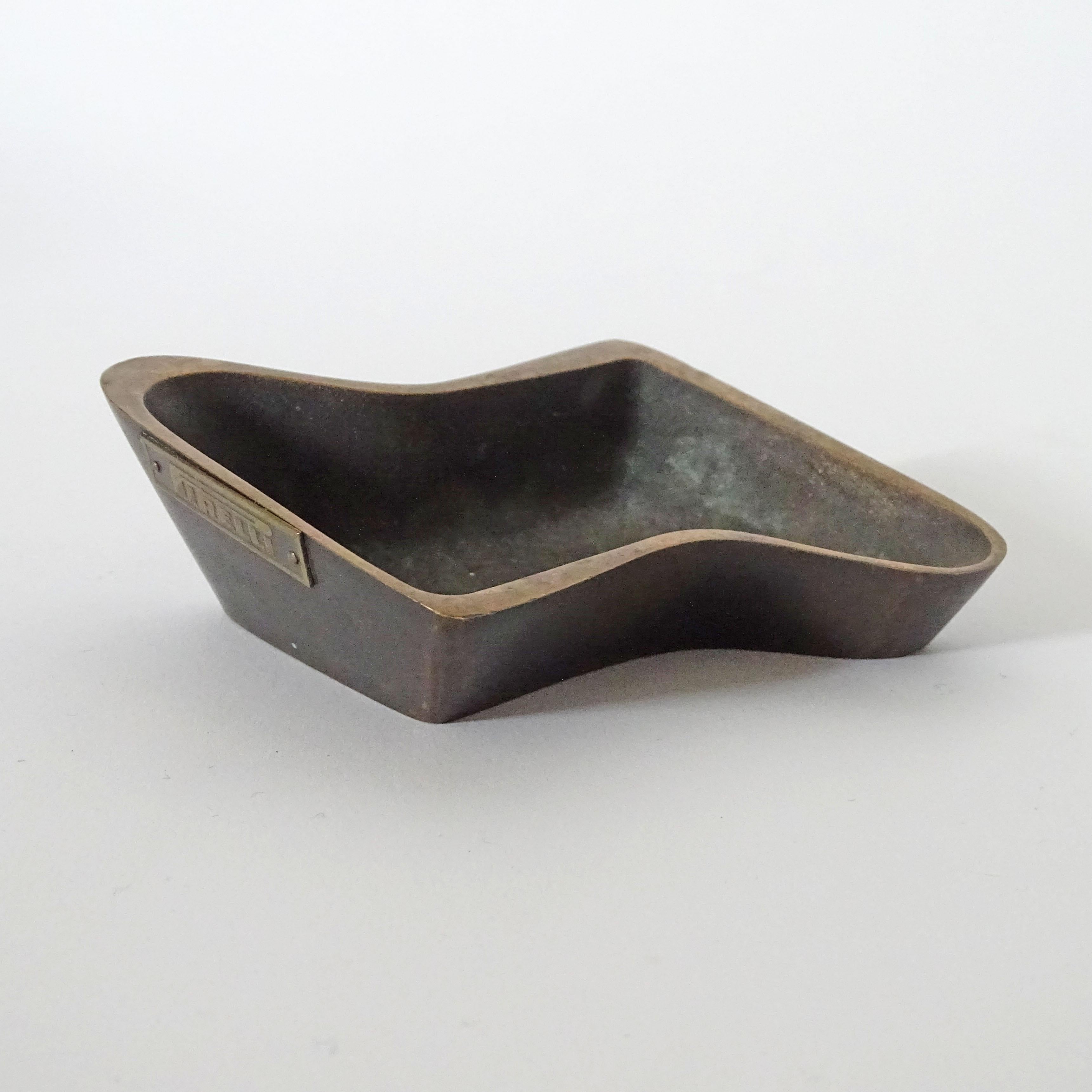 Mid-Century Modern Gio Ponti Bronze Ashtray for Pirelli, Italy, 1960s