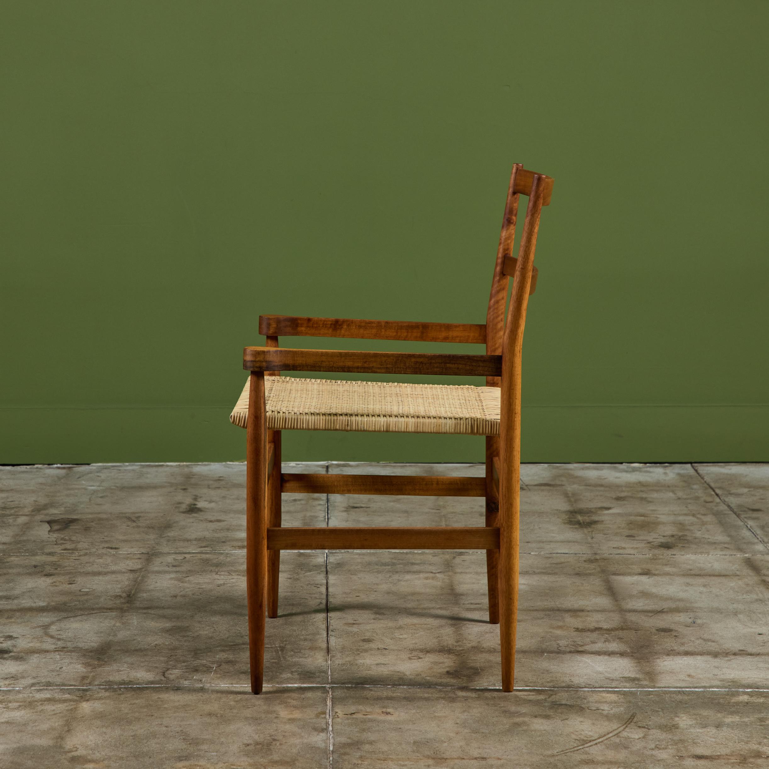 Mid-Century Modern Gio Ponti Cane Seat Armchair for Knoll International For Sale