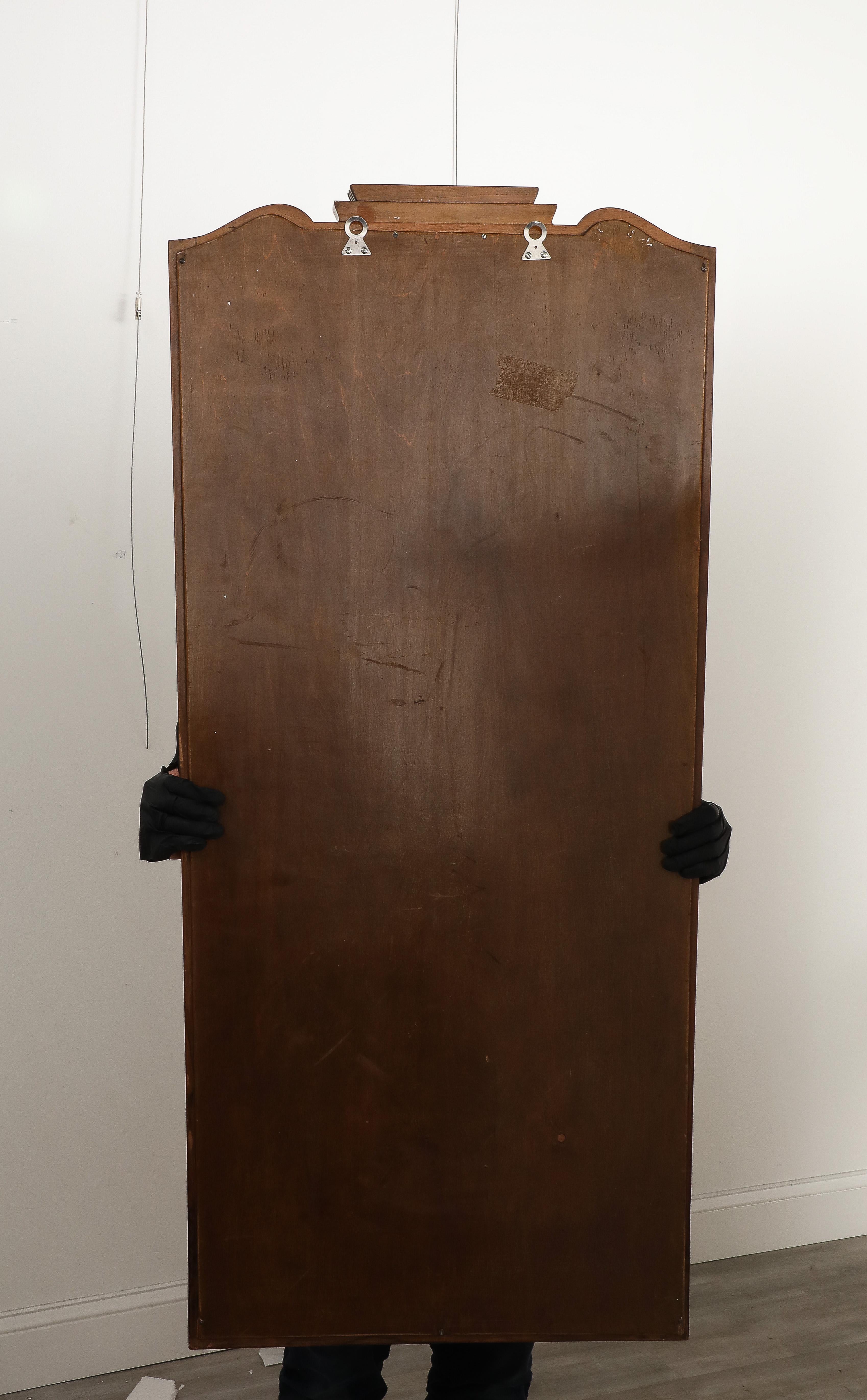 Gio Ponti, Att. Wandspiegel aus geschnitztem Nussbaumholz, Italien, um 1930 im Angebot 5