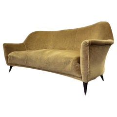 Gio Ponti Home & Garden Sofa Velvet Mid-Century 3 Seater 1950's Modernism