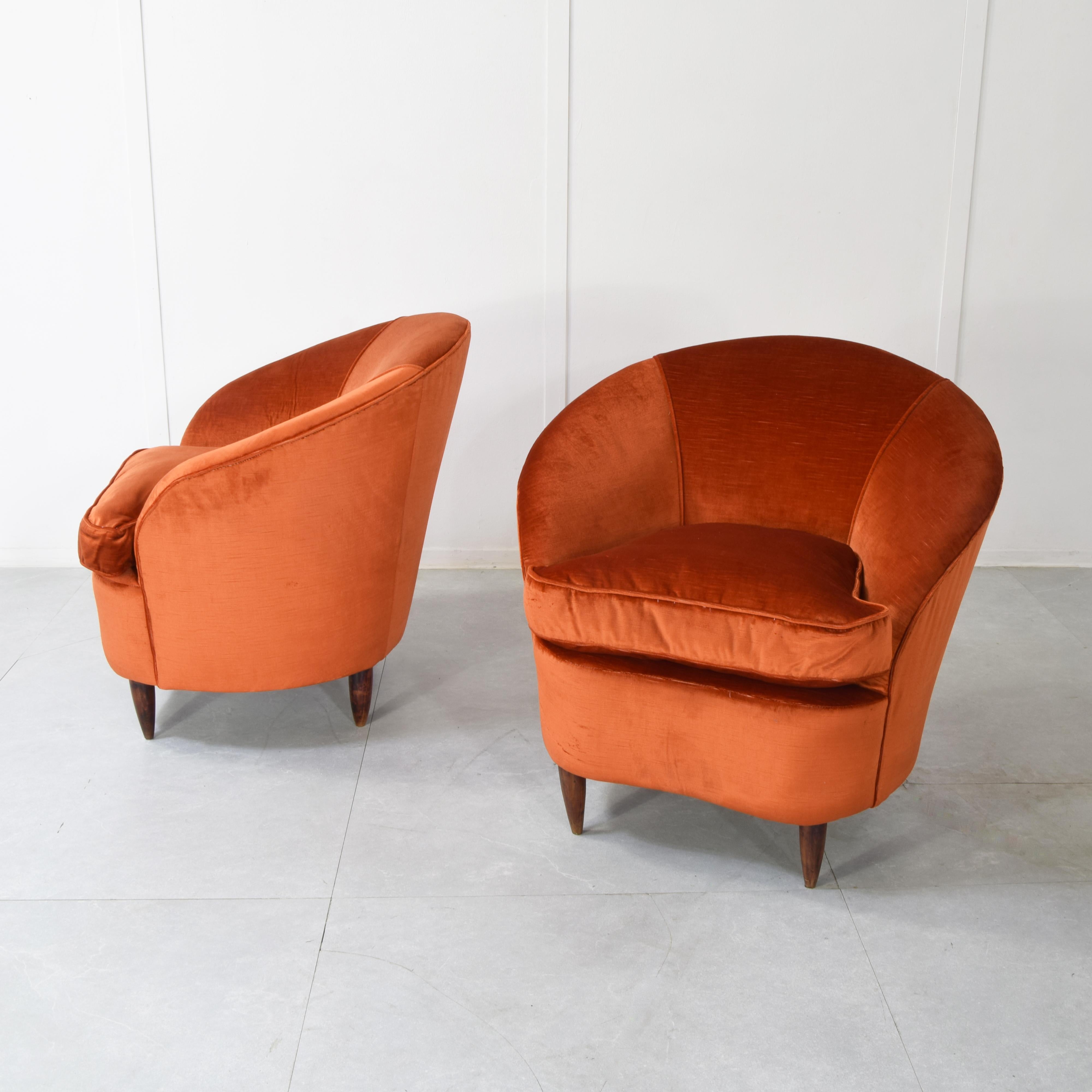 Gio Ponti Casa & Giardino Paar Sessel 1950er Jahre. im Angebot 3