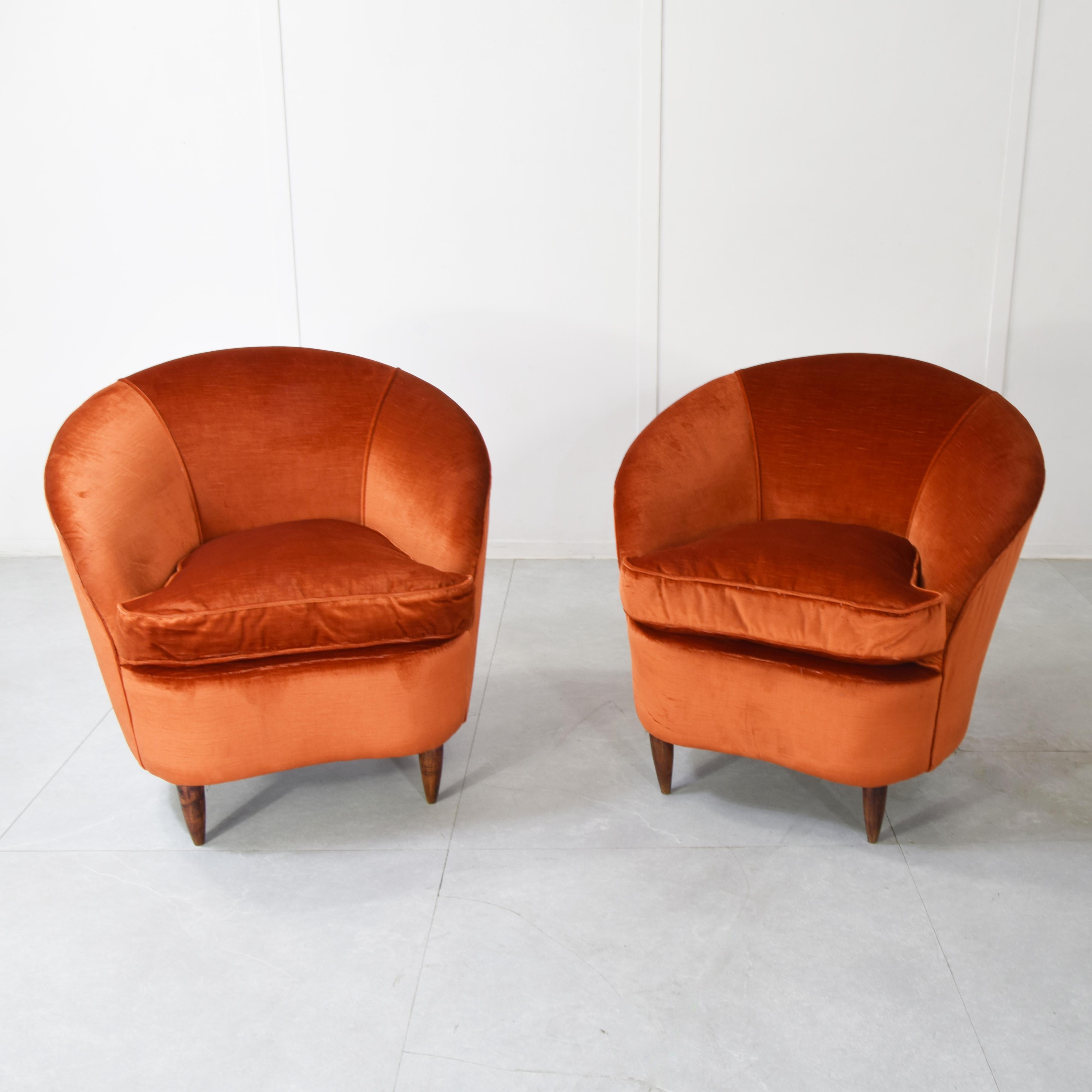 Gio Ponti Casa & Giardino Paar Sessel 1950er Jahre. im Angebot 4
