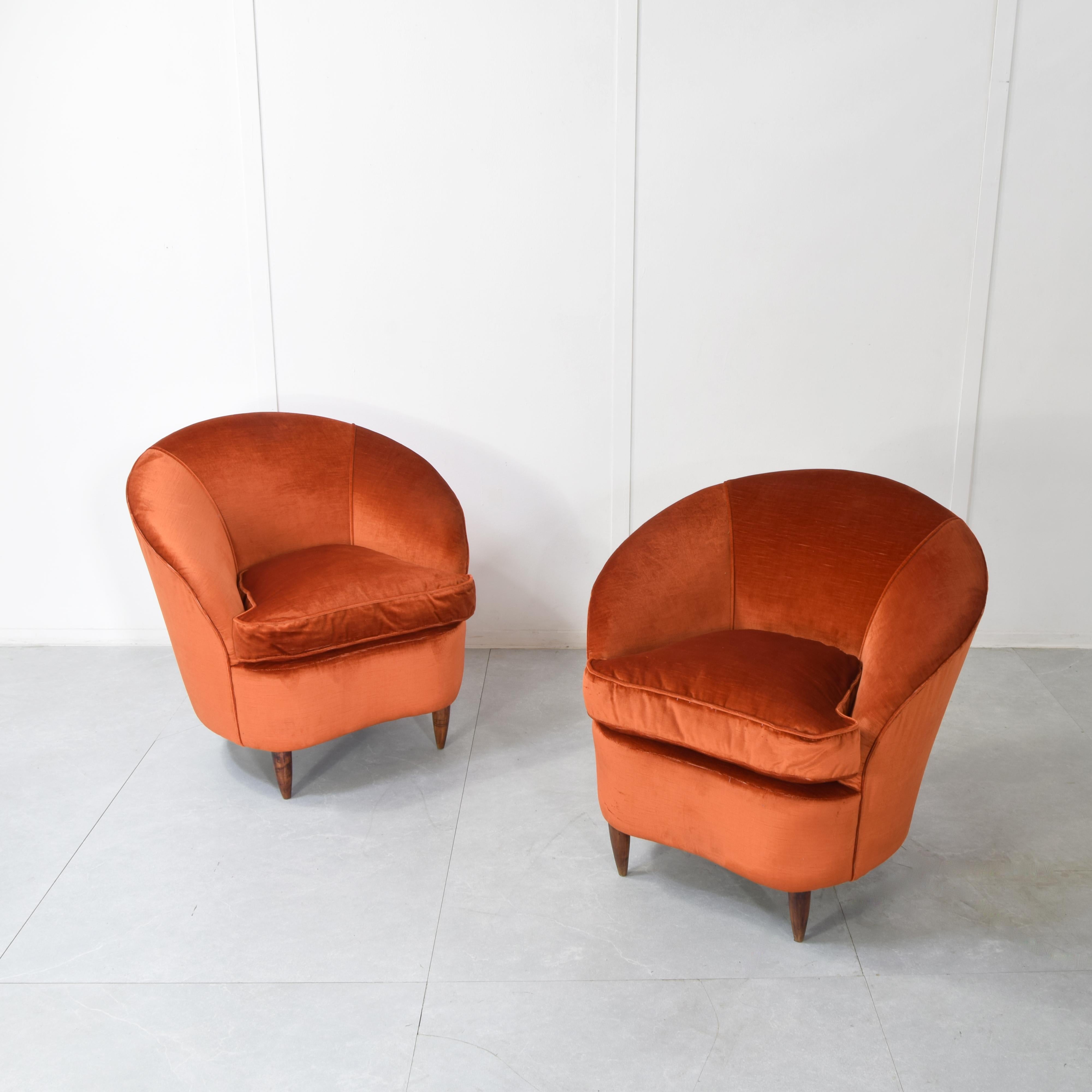 Gio Ponti Casa & Giardino Paar Sessel 1950er Jahre. (Moderne der Mitte des Jahrhunderts) im Angebot