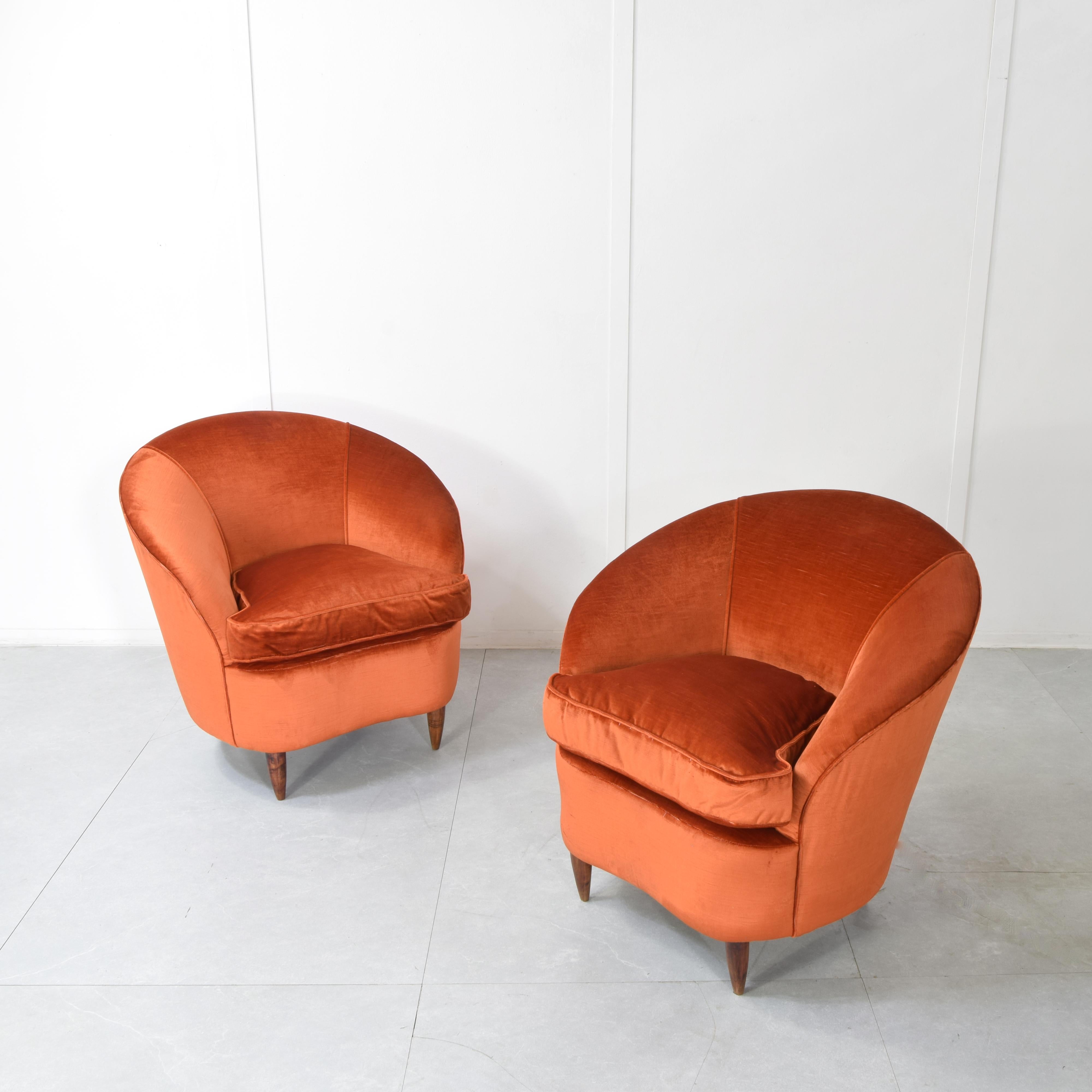 Gio Ponti Casa & Giardino Paar Sessel 1950er Jahre. (Italian) im Angebot