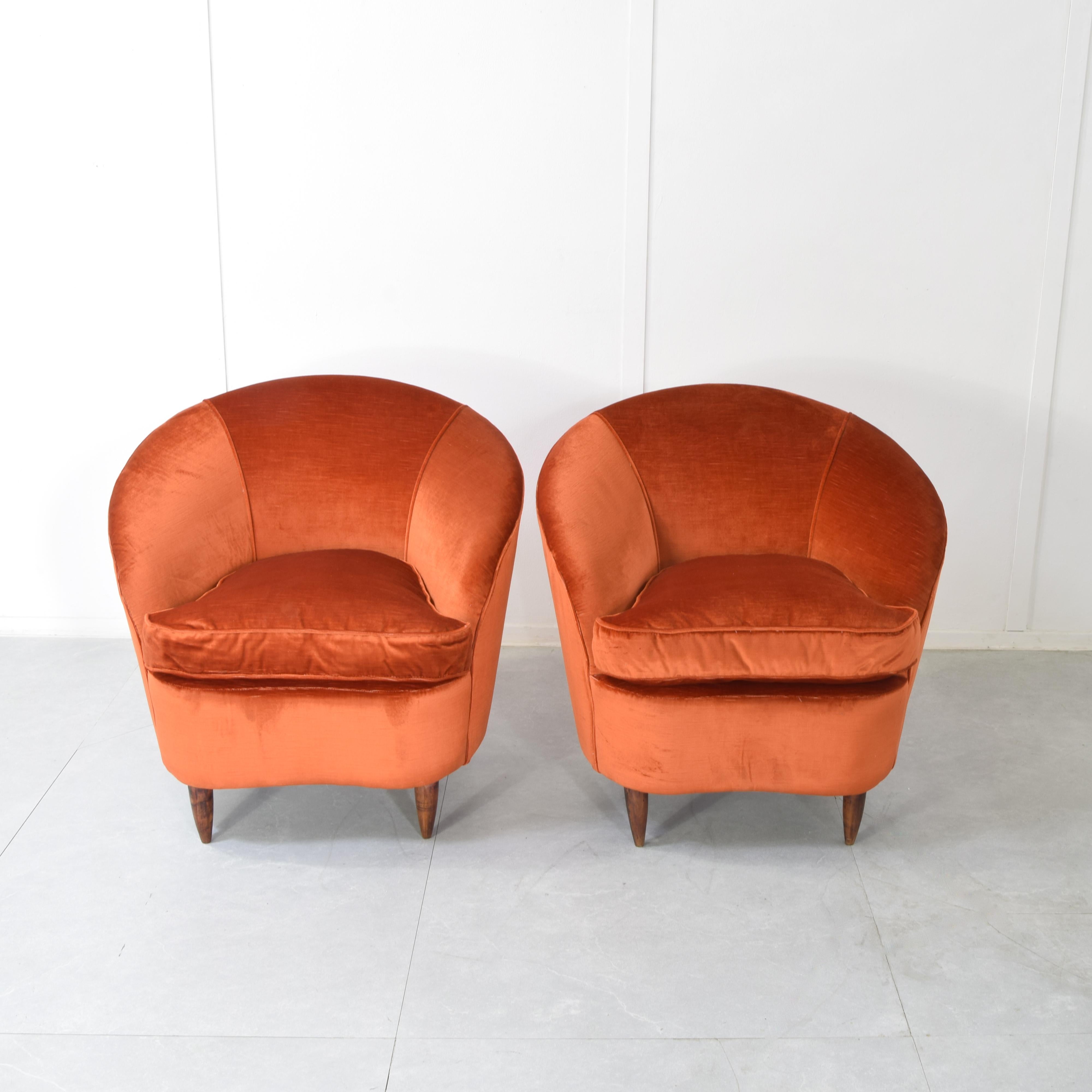 Gio Ponti Casa & Giardino Paar Sessel 1950er Jahre. im Zustand „Gut“ im Angebot in bari, IT