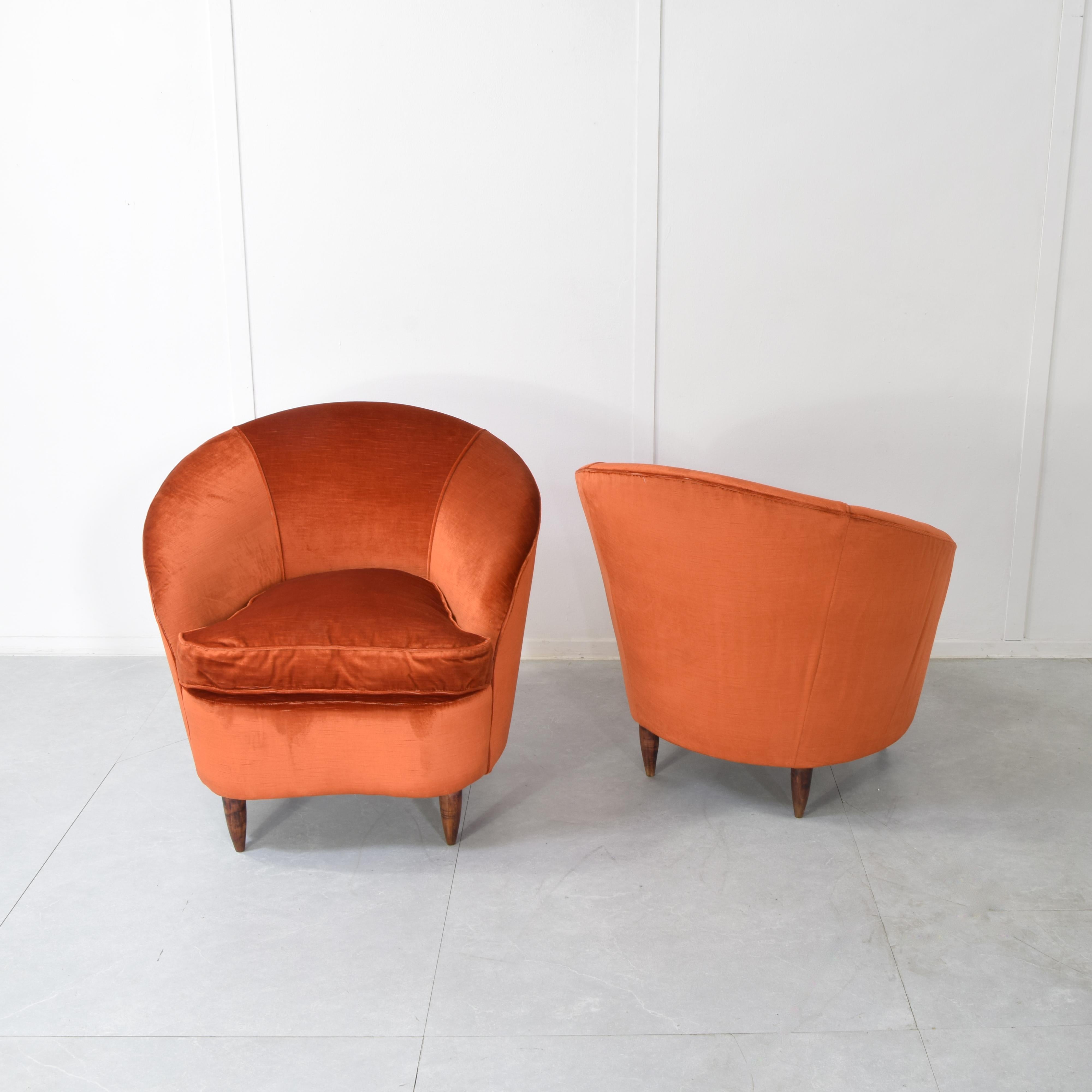 Gio Ponti Casa & Giardino Paar Sessel 1950er Jahre. (Mid-20th Century) im Angebot