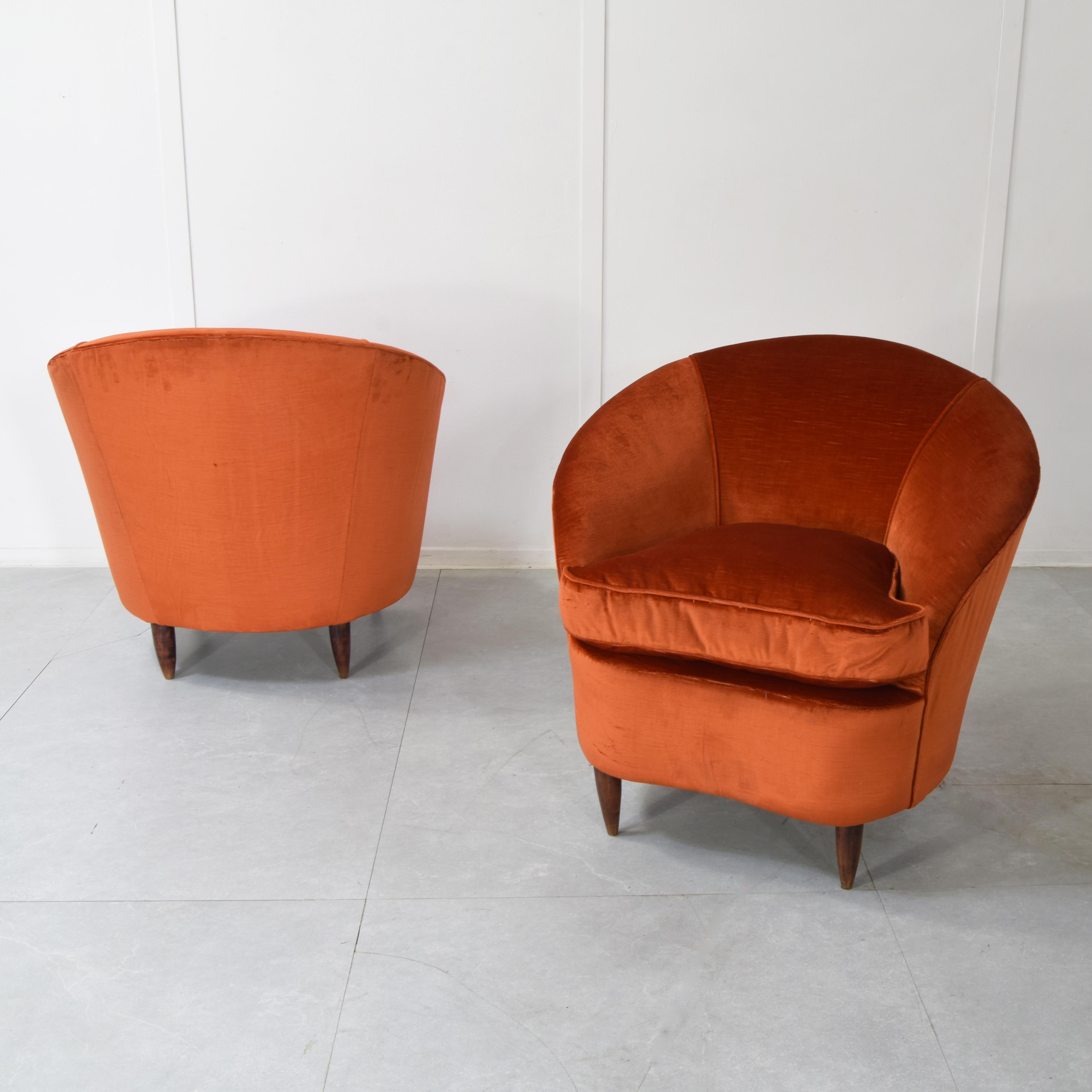 Gio Ponti Casa & Giardino Paar Sessel 1950er Jahre. im Angebot 1