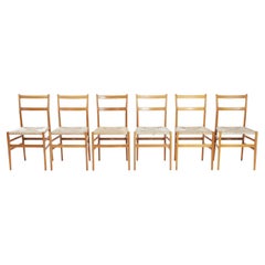 Gio Ponti Leggera sillas de comedor Cassina, juego de 6, Italia, 1956