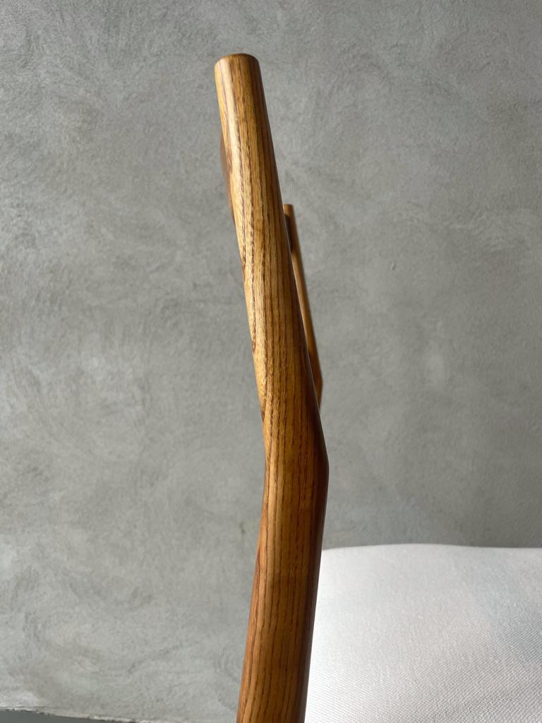 Gio Ponti Cassina Mod. 646 Leggera Chair Ash Wood White Padded Fabric Italy 1952 1
