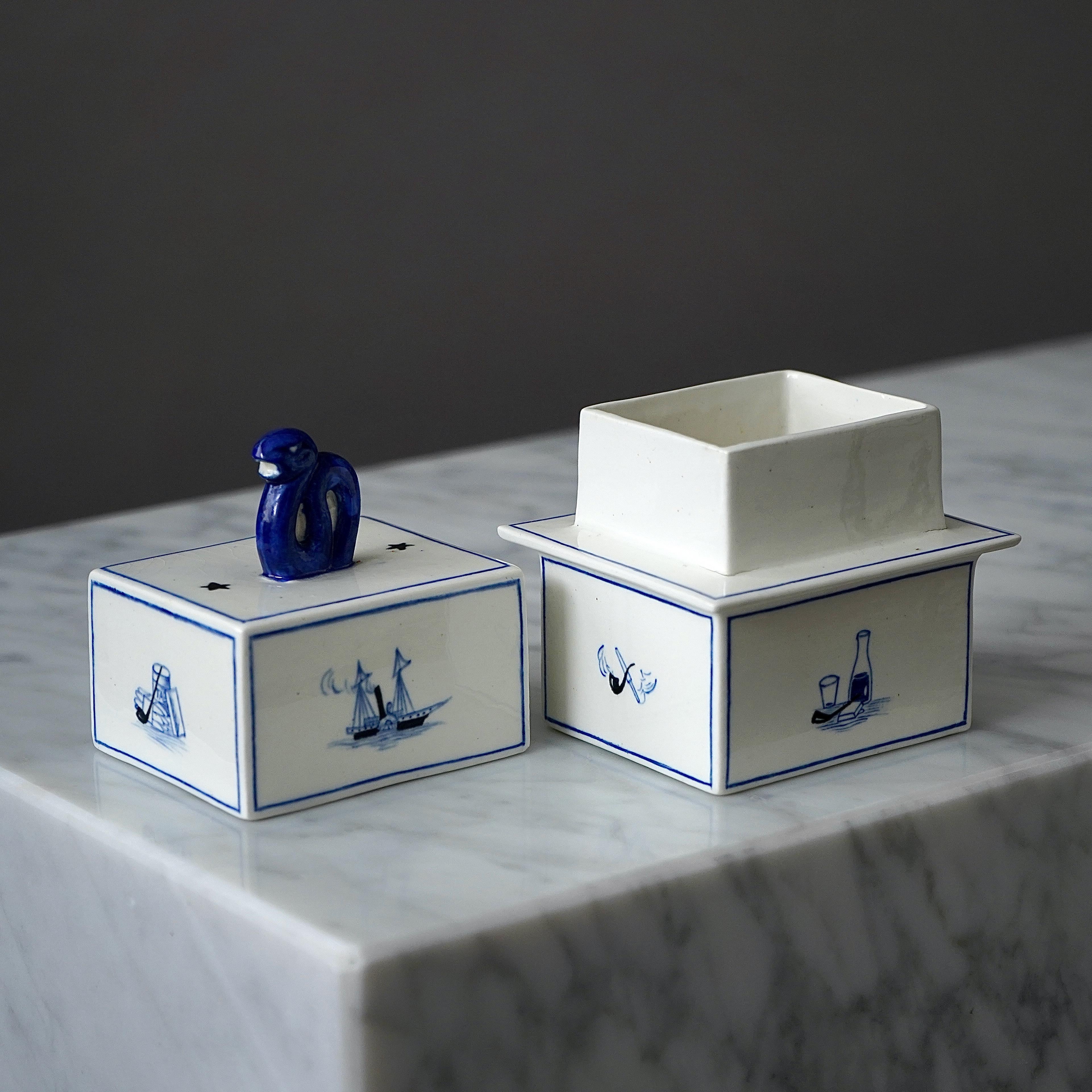 Art Deco Gio Ponti Ceramic Box for Richard Ginori San Cristoforo, Italy, 1927 For Sale