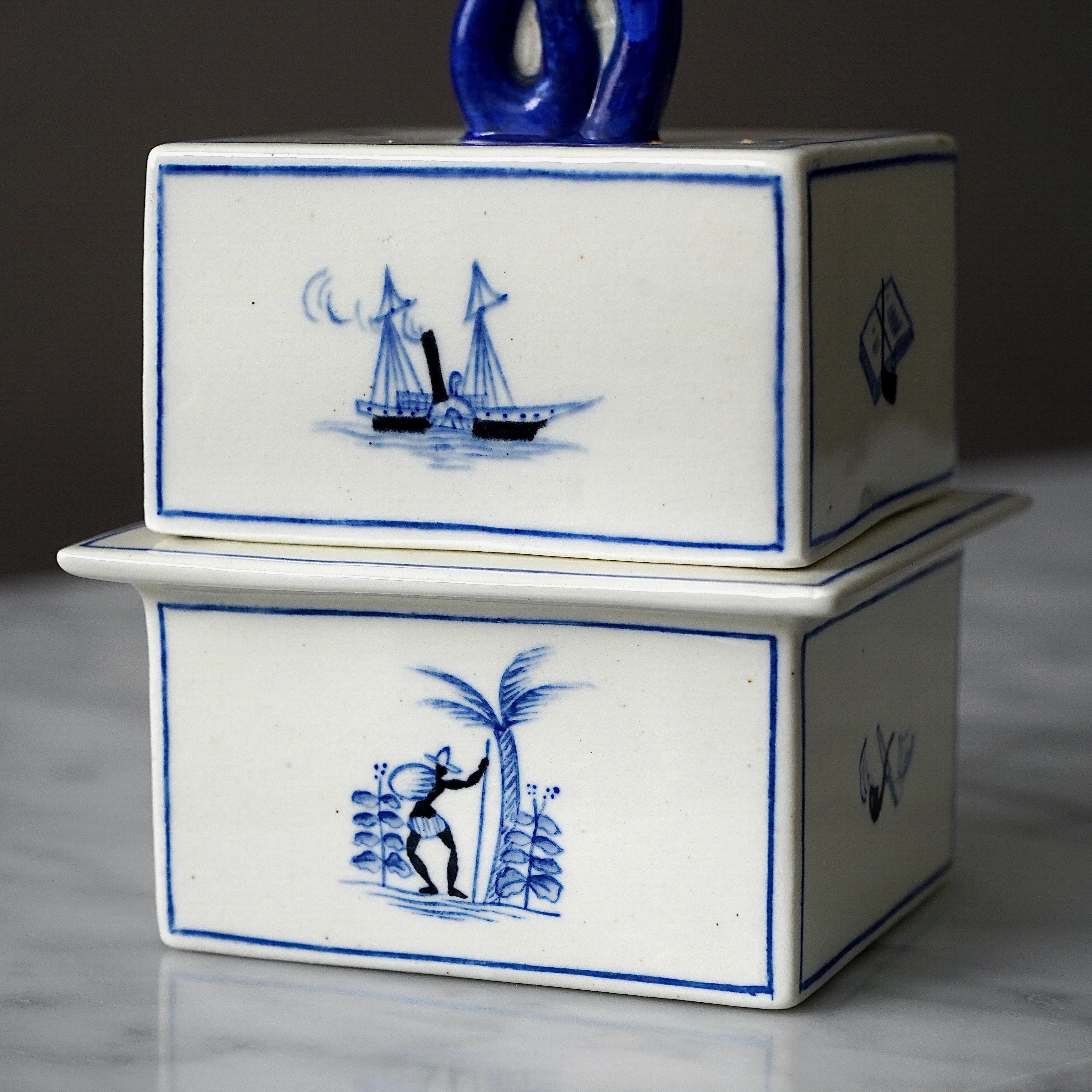 Vernissé Boîte en céramique de Gio Ponti pour Richard Ginori San Cristoforo, Italie, 1927 en vente